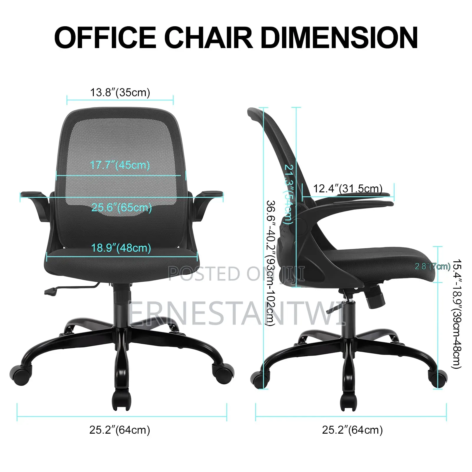 Office Chair With Foldable Armrest