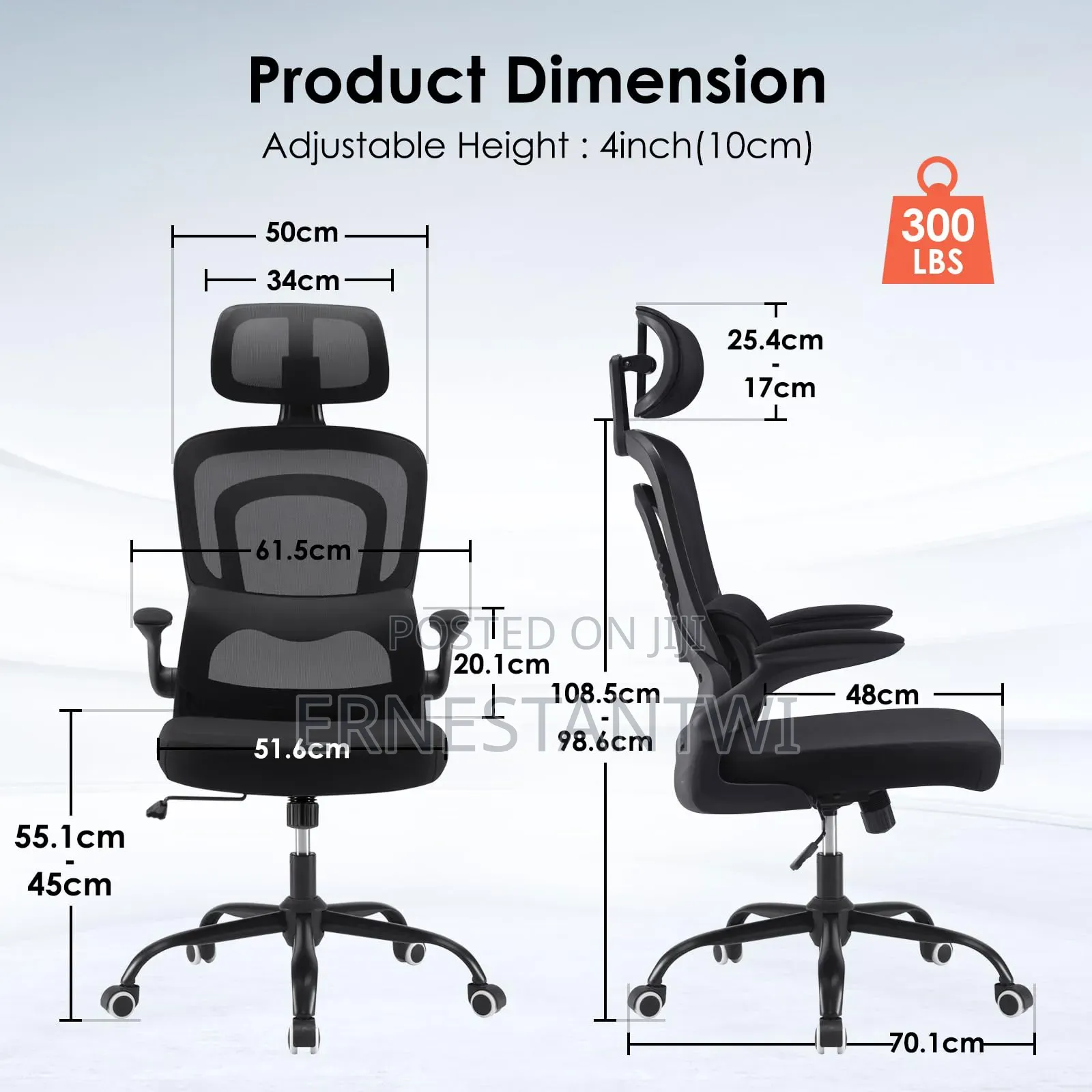 Flip-Up Armrest Ergonomic Chair From Farini, Uk