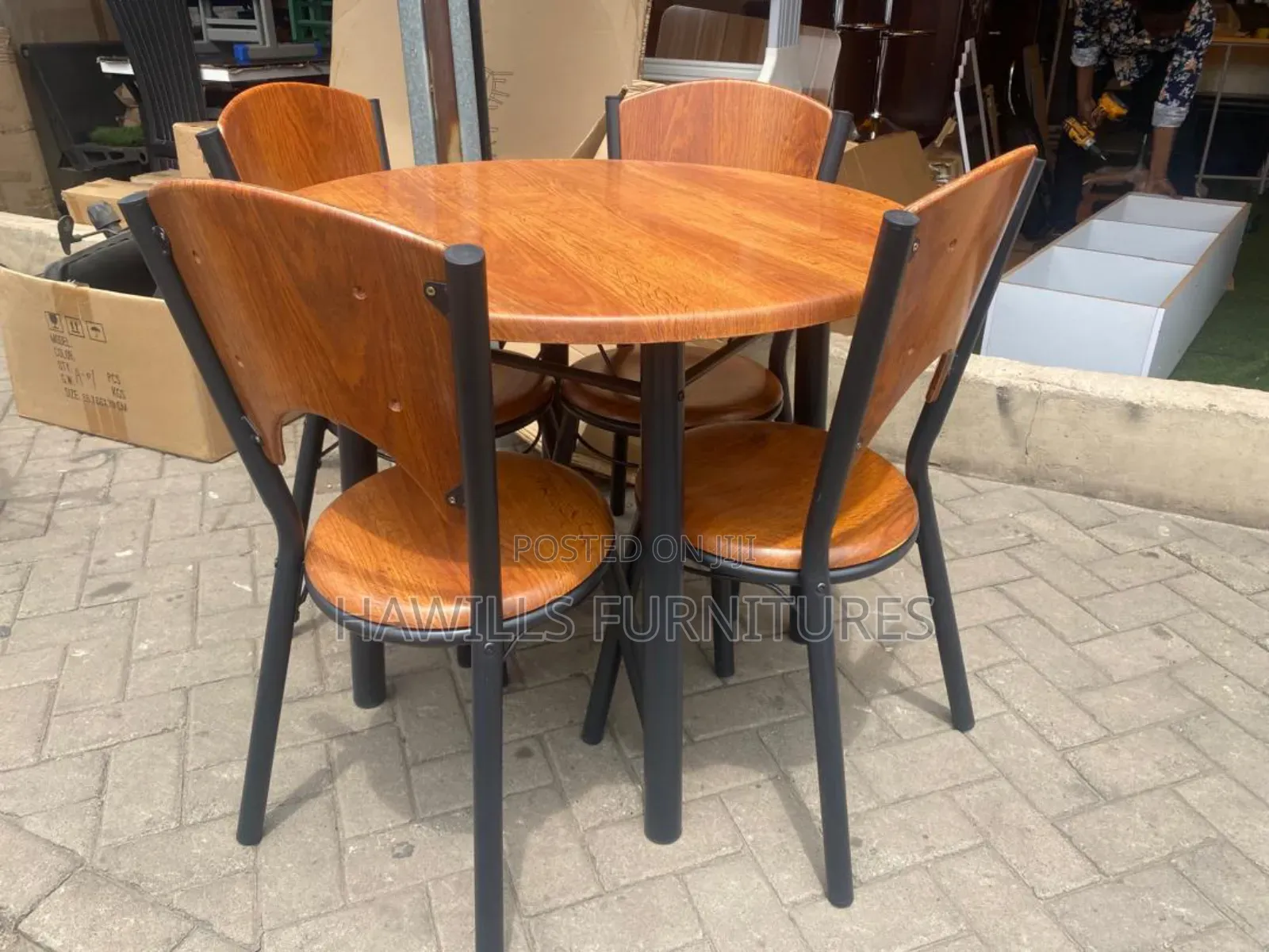 Wooden Round Table Set.