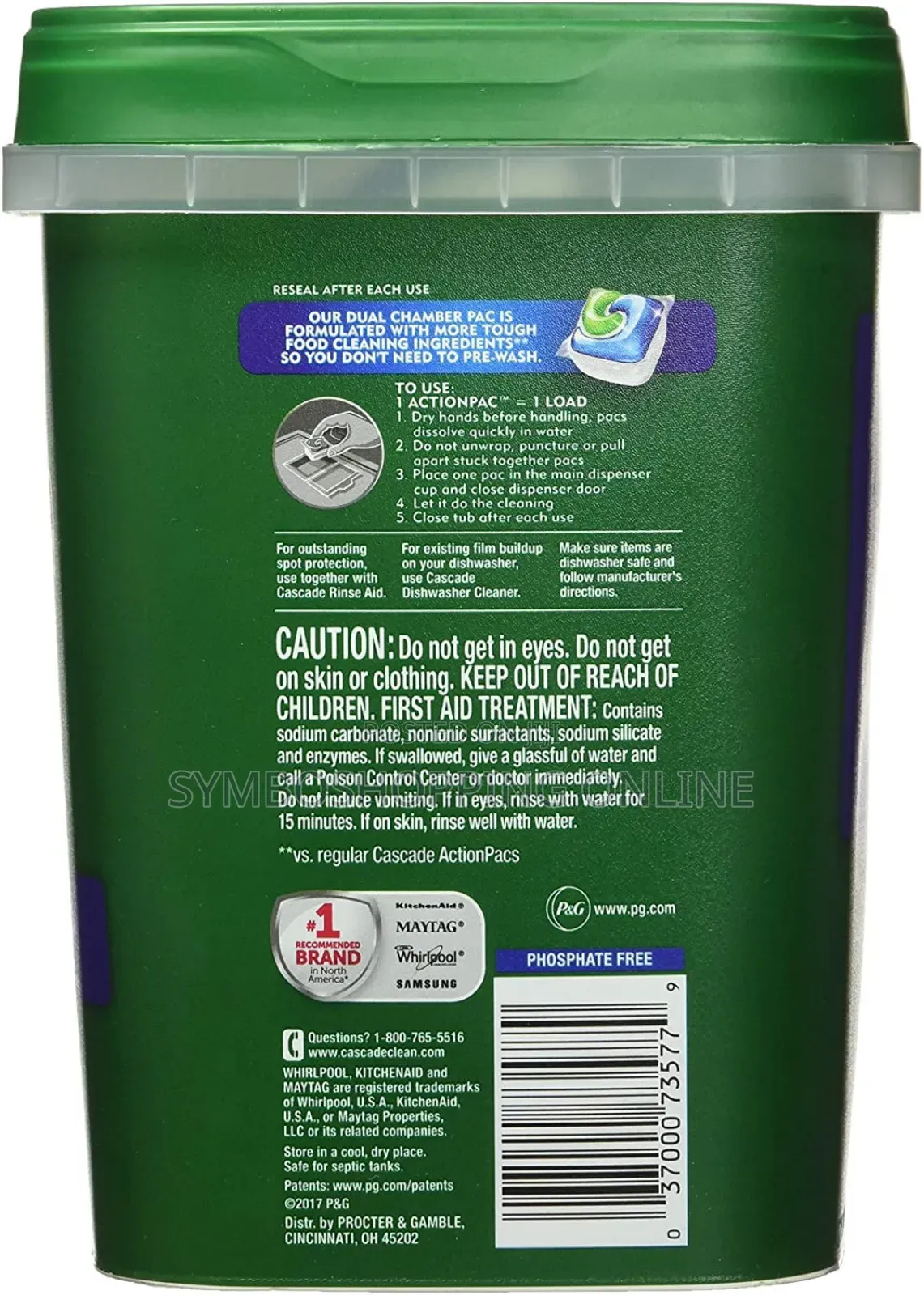 Cascade Complete Dishwasher Detergent Actionpacs, 90 Count