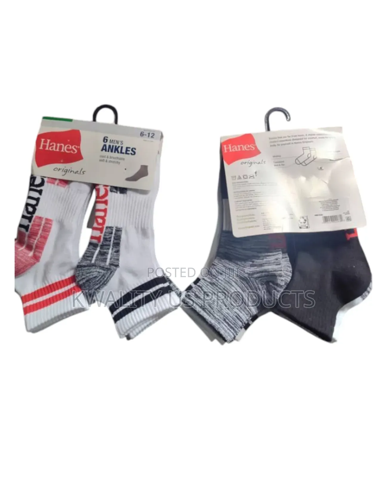 Hanes Men's Ankle Socks - 6 Pairs