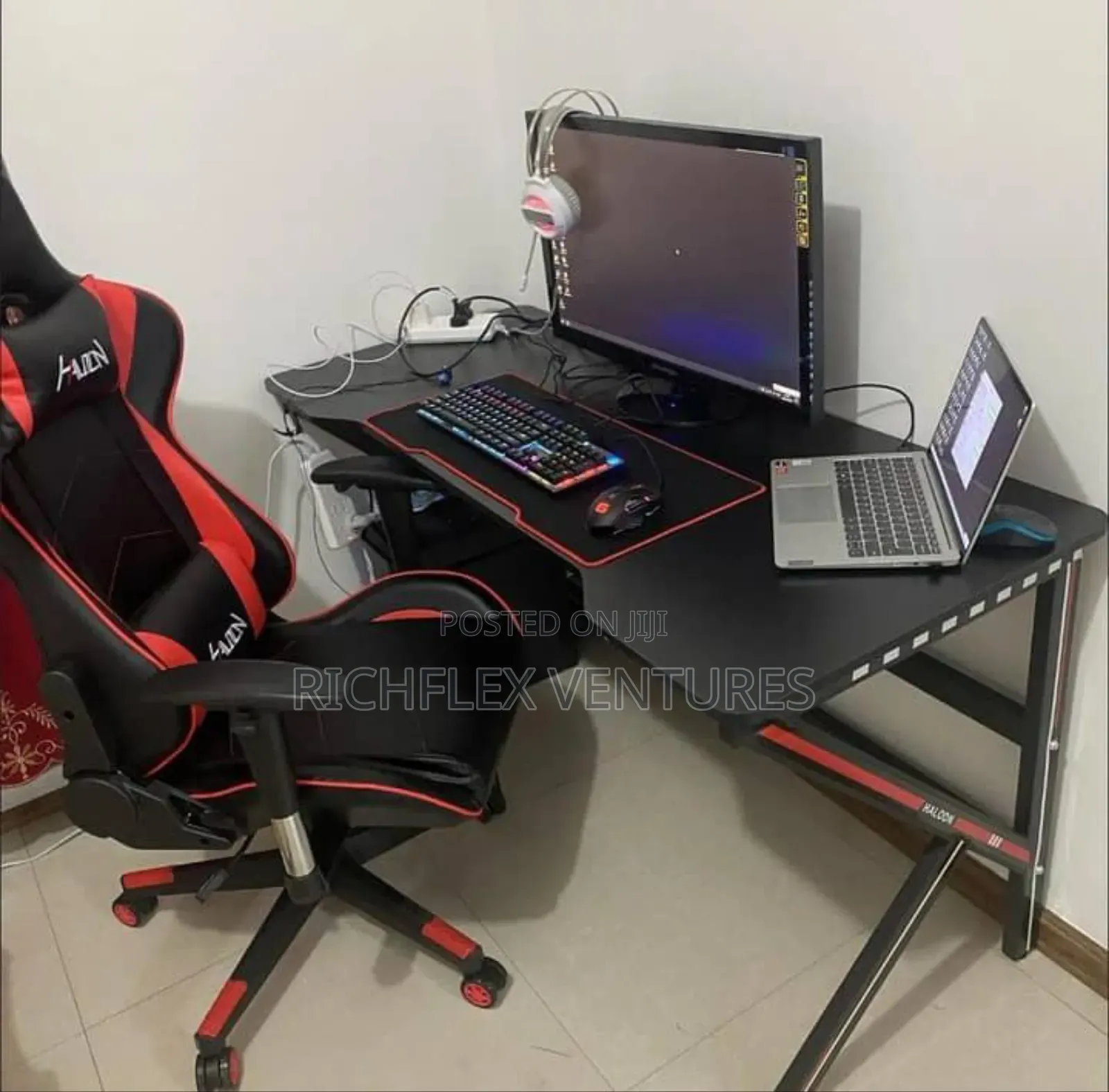 K Shape Gaming and Computer Desk