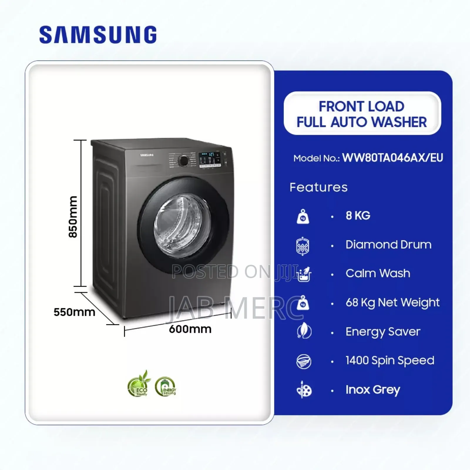 Samsung 8kg Washing Machine Echo Bubbles Super Charged