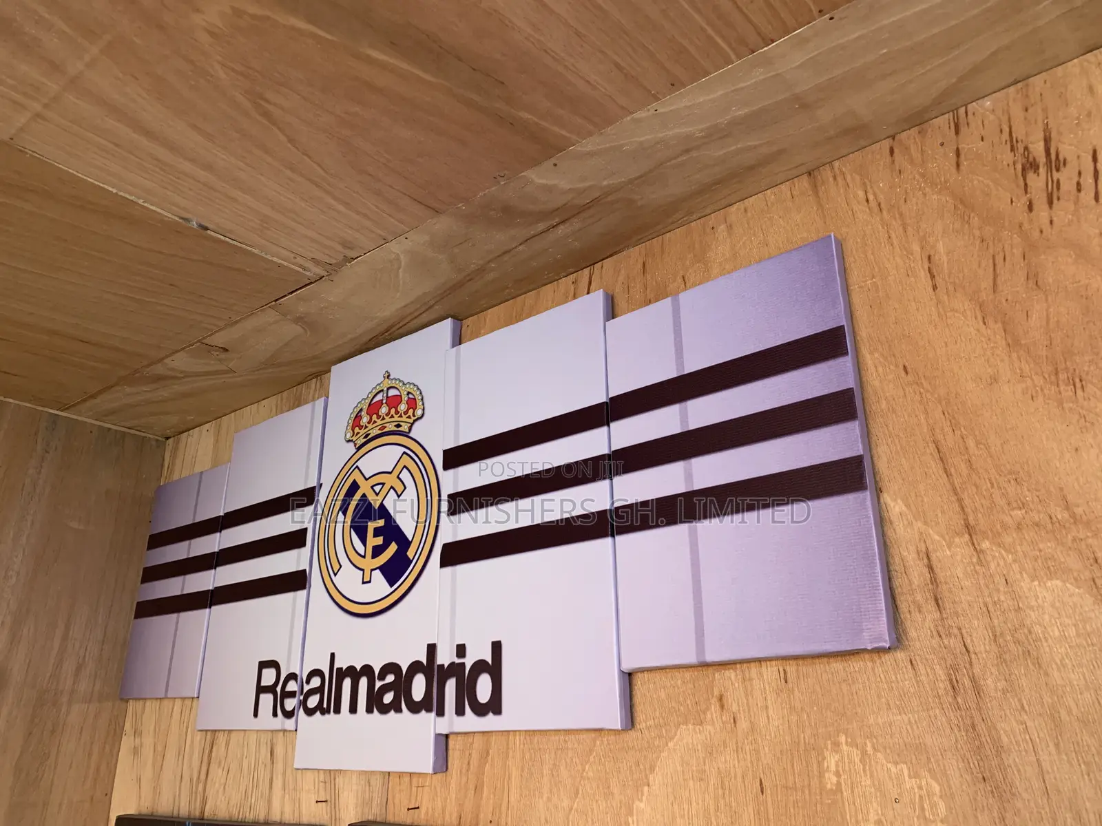 Club Football Canvas Frame Wall Arts 3d 5 Panel Real Madrid