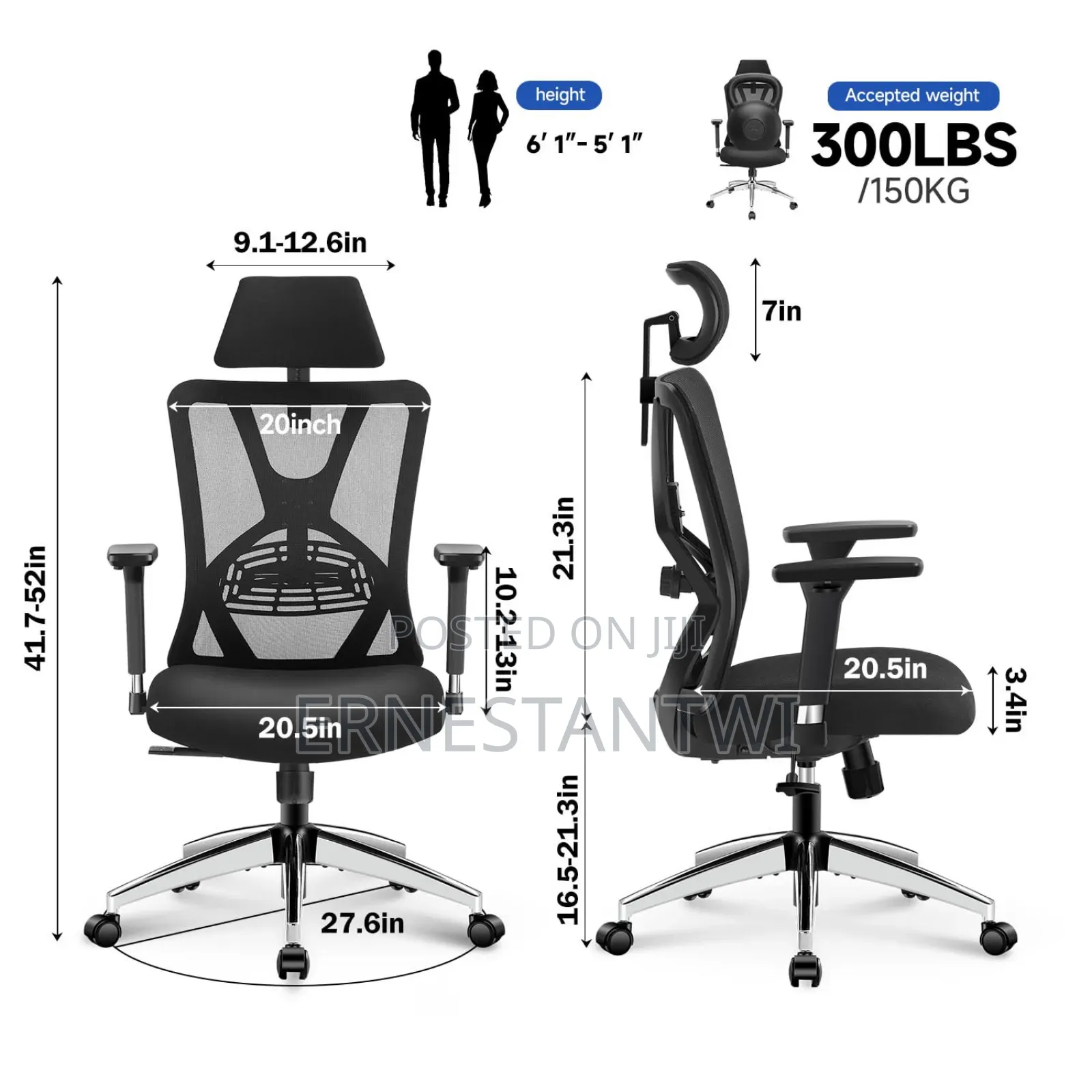 Ticova Ergonomic Mesh Office Chair From Uk