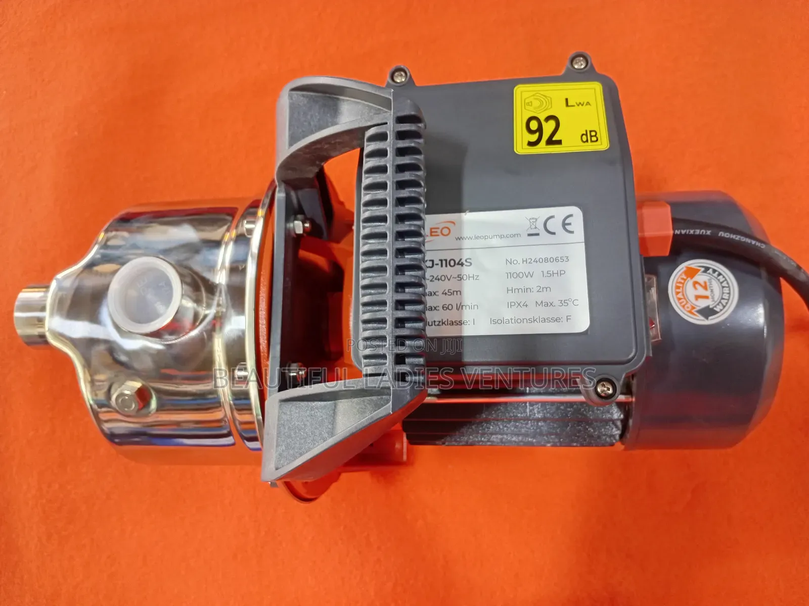 Leo Stainless Surface Pump 1.5hp 1100w 240v