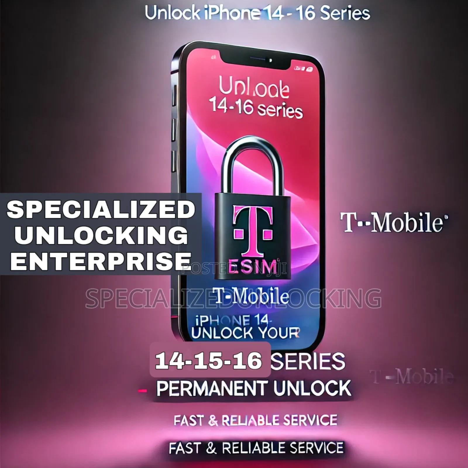 iPhone 14 to 16 Series T-Mobile Permanent Esim Unlocking