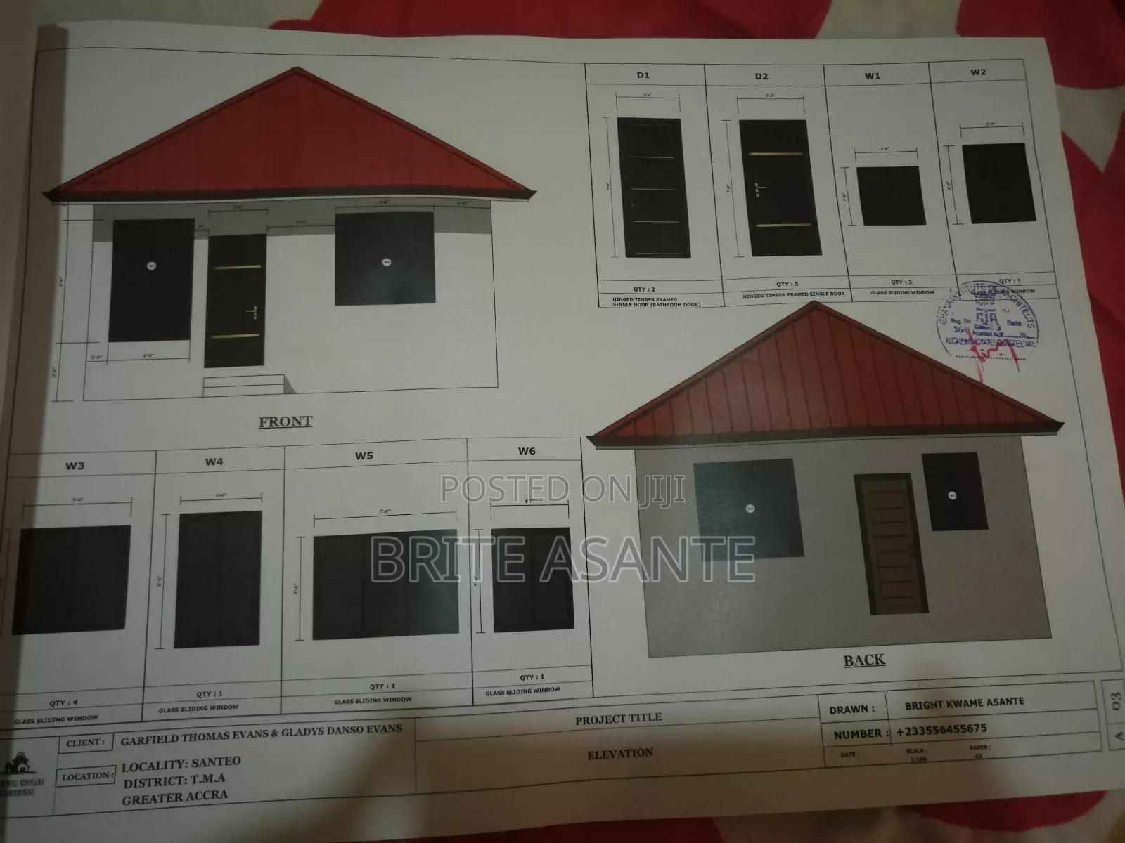 Professional Architecture Drawing With Stamp