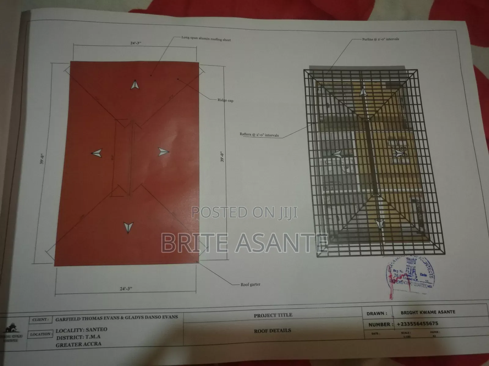 Professional Architecture Drawing With Stamp