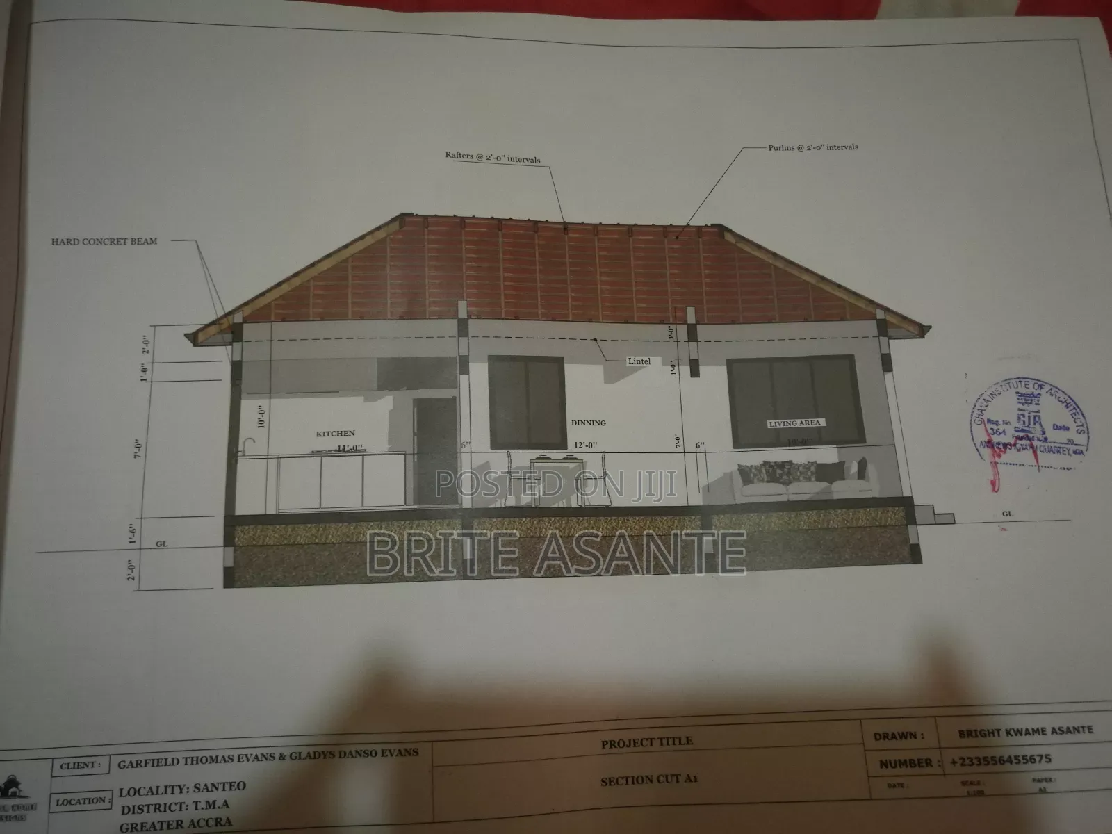 Professional Architecture Drawing With Stamp