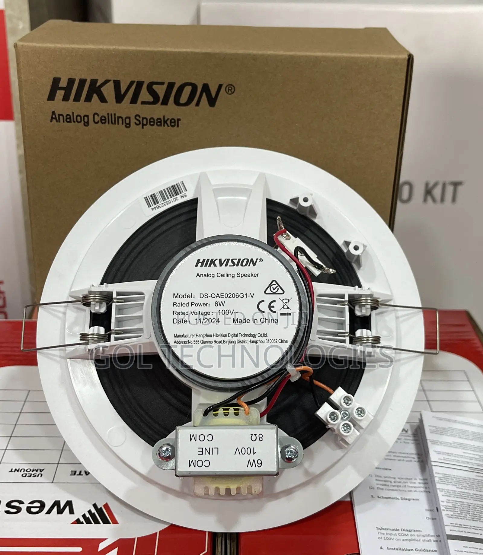 Hikvision Analog Ceiling Speaker Ds-Qae0206g1-v 6w