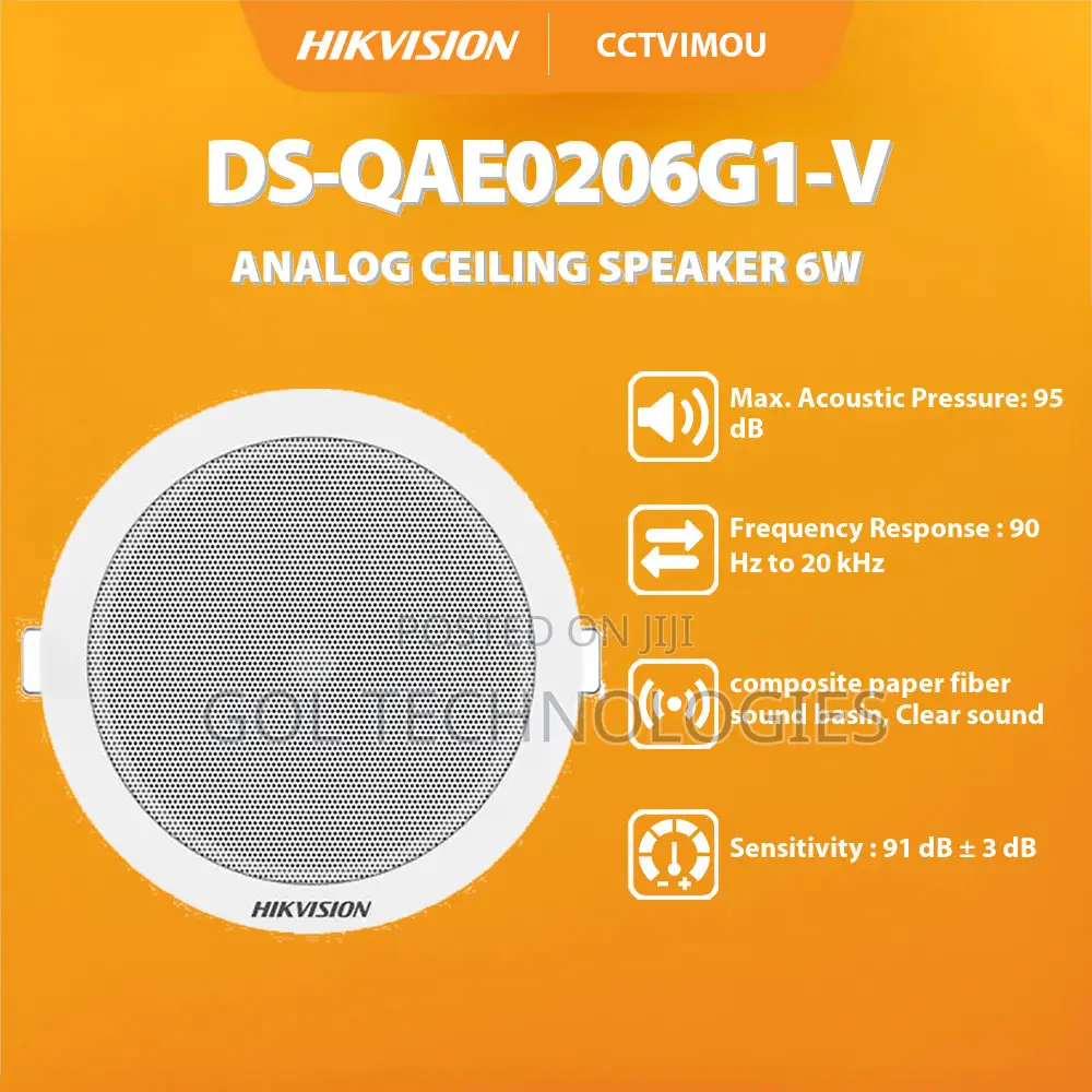 Hikvision Analog Ceiling Speaker Ds-Qae0206g1-v 6w