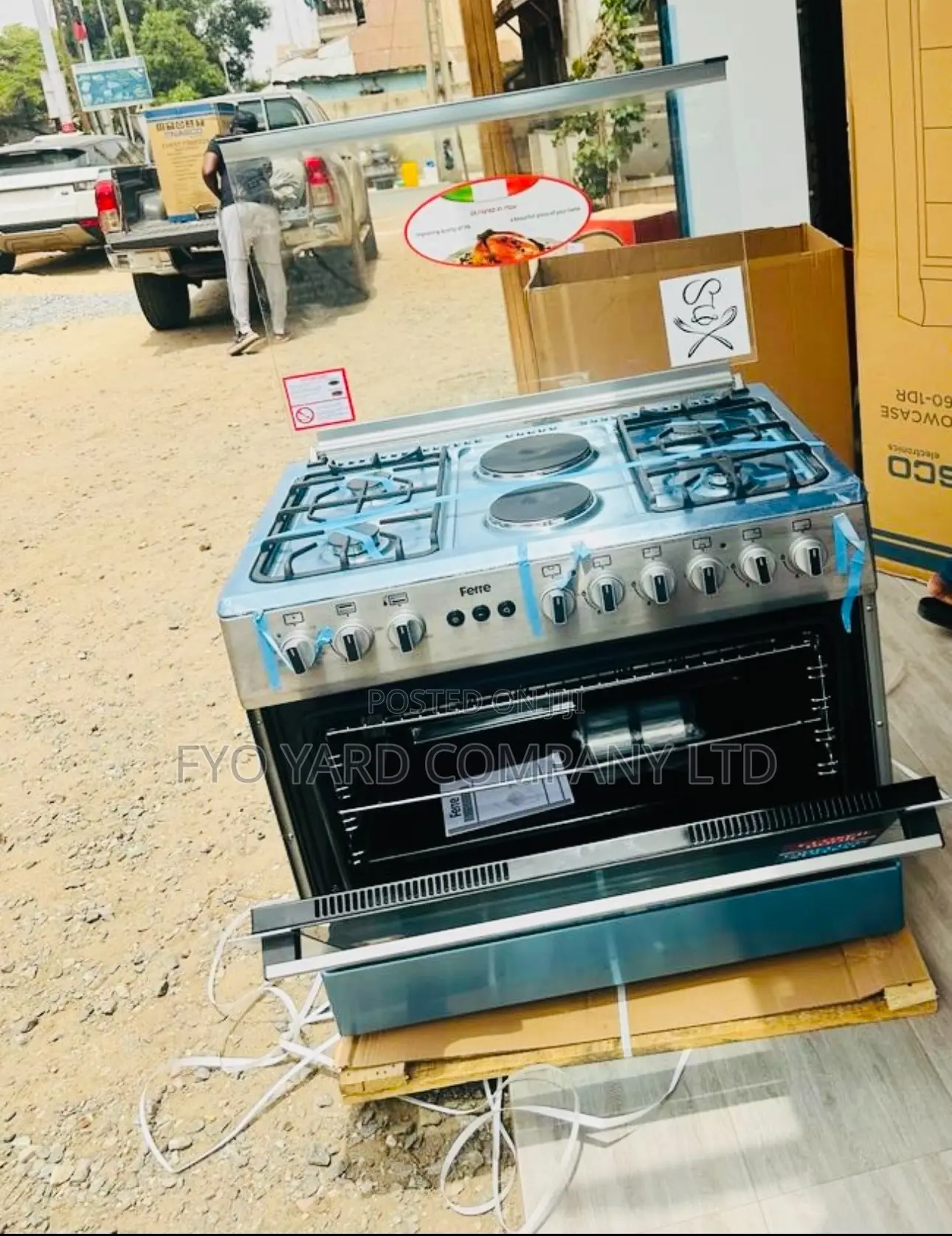 Ferre 4 Gas 2 Elec, Elec Oven + Grill, Stainless Steel