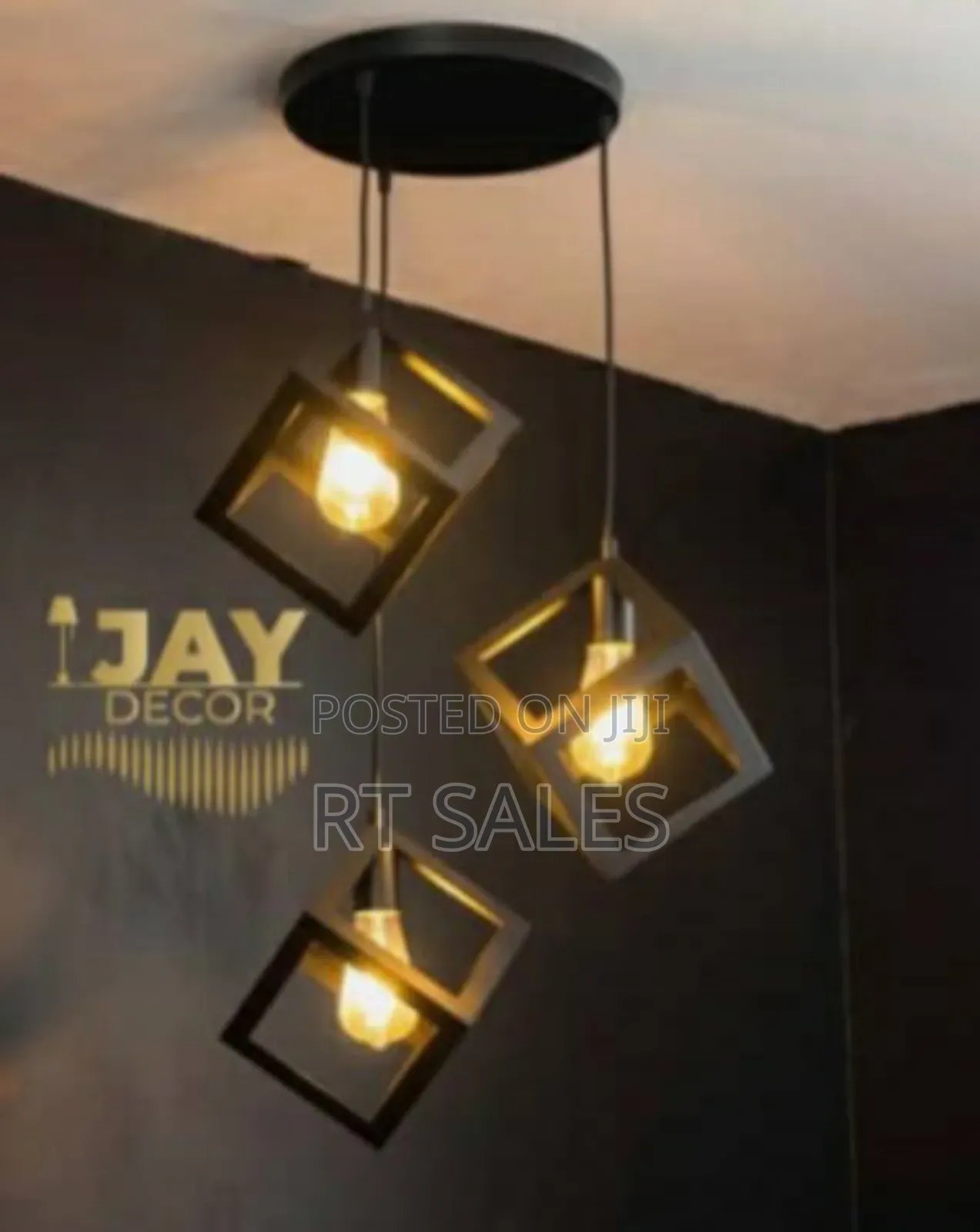 3 in 1 E27 Black Pendant Light.