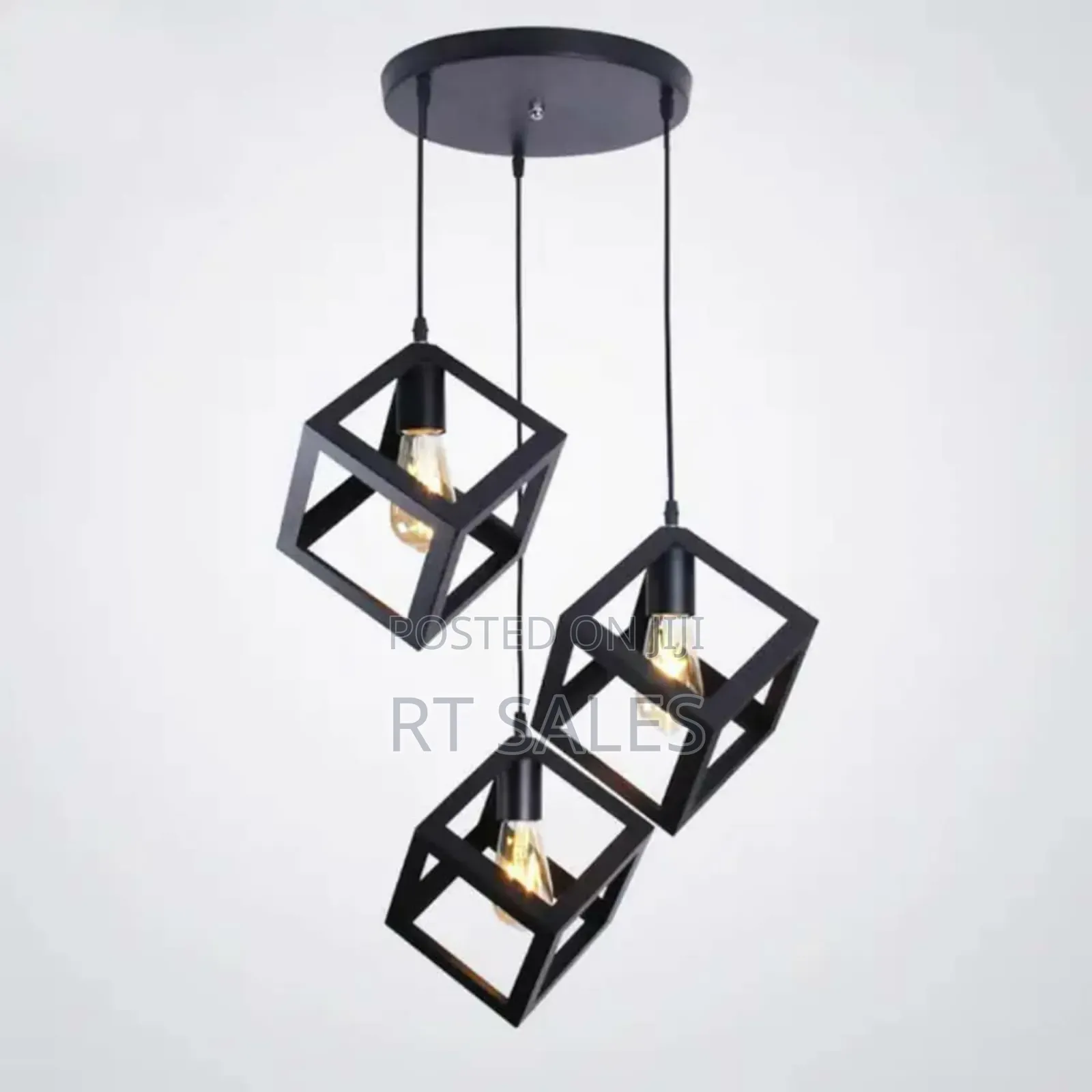 3 in 1 E27 Black Pendant Light.