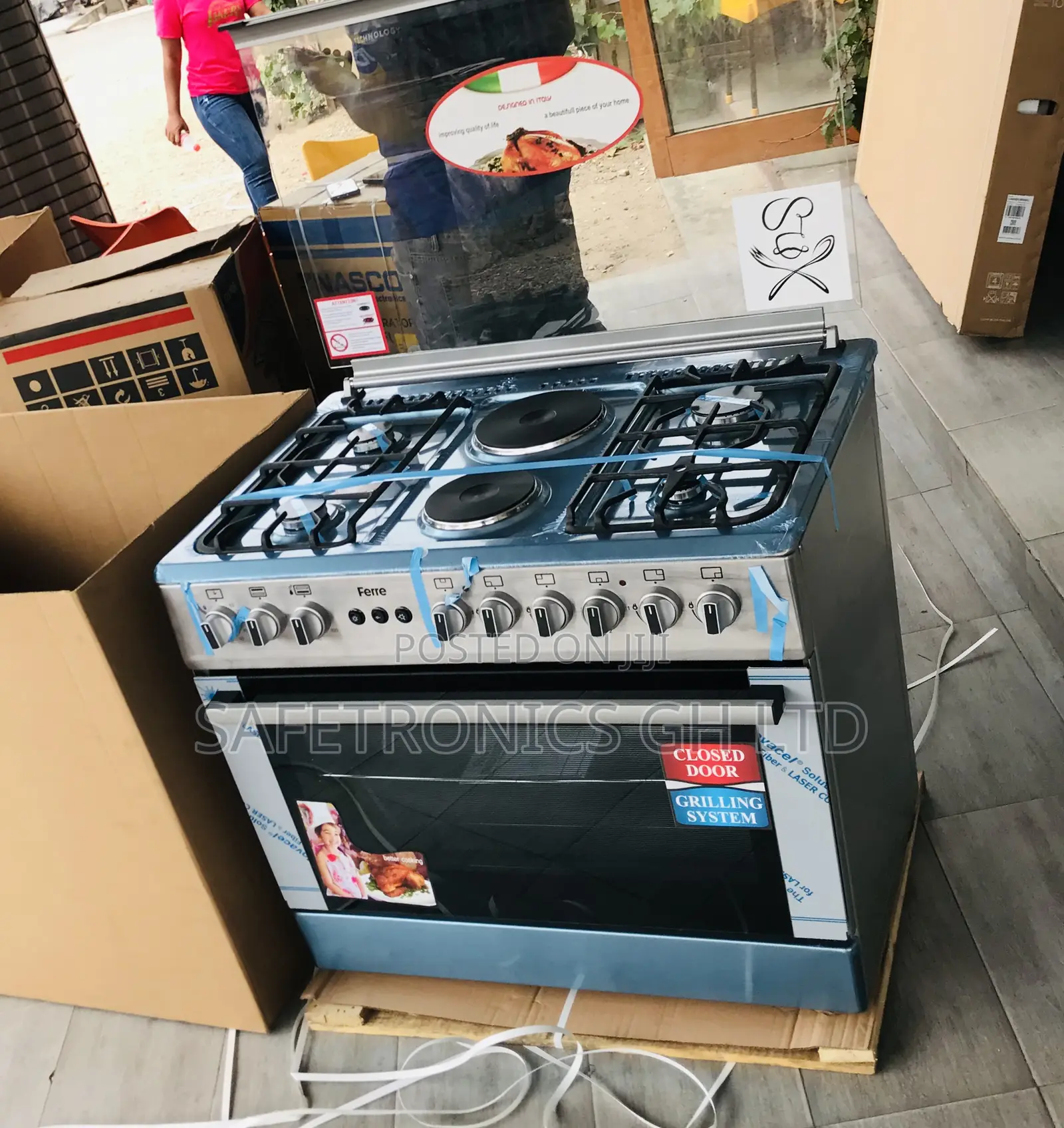 2 Electric 4 Gas Ferre Oven Turkish 60/90 Grey Cooker