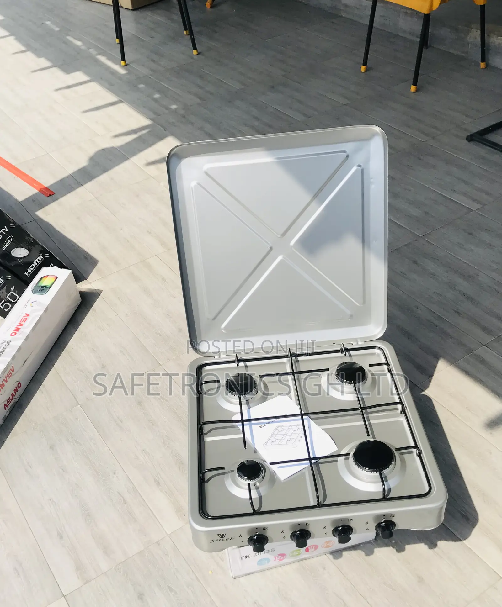 High Efficiency 4 Gas Cooker Yucel Gray Tabletop