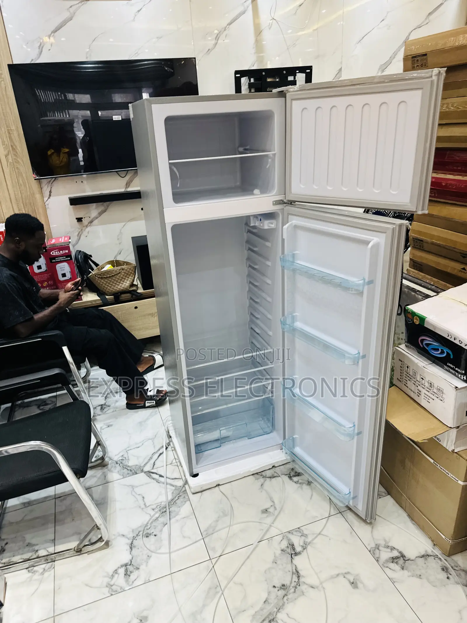 Available Now Grey Fridge Top Freezer Nasco