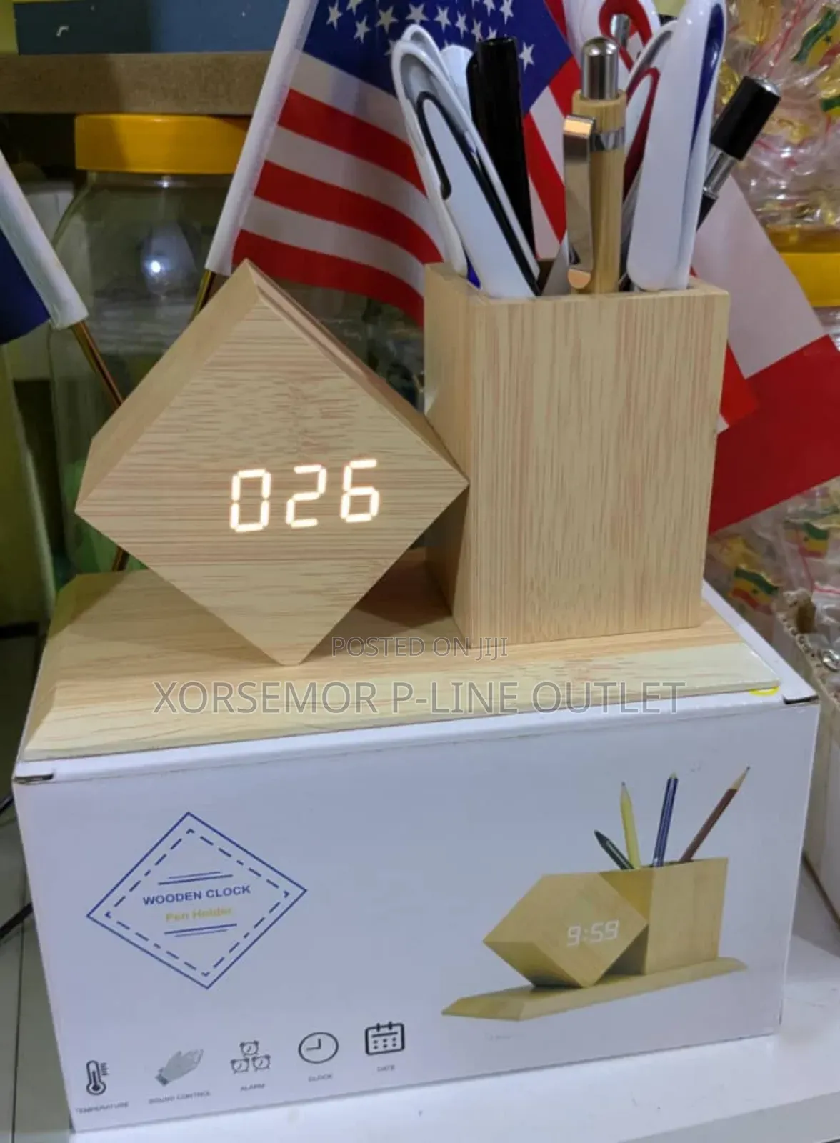 Digital Desktop Clock and Pencil  Holder