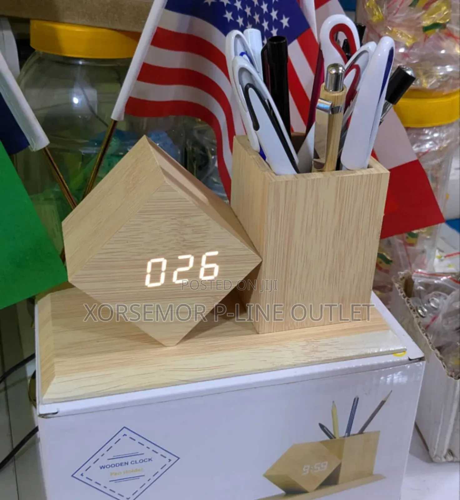 Digital Desktop Clock and Pencil  Holder