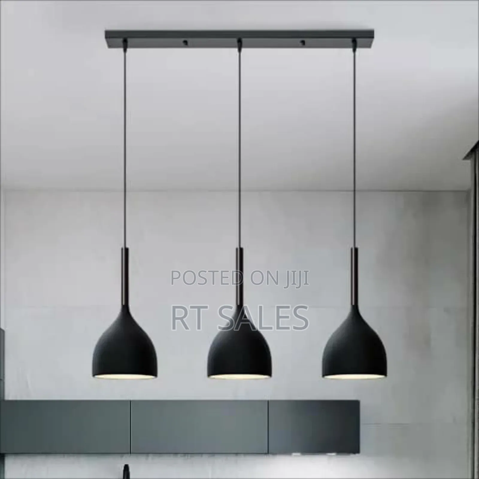 Black Round and Long Base Ceiling Pendant Light.