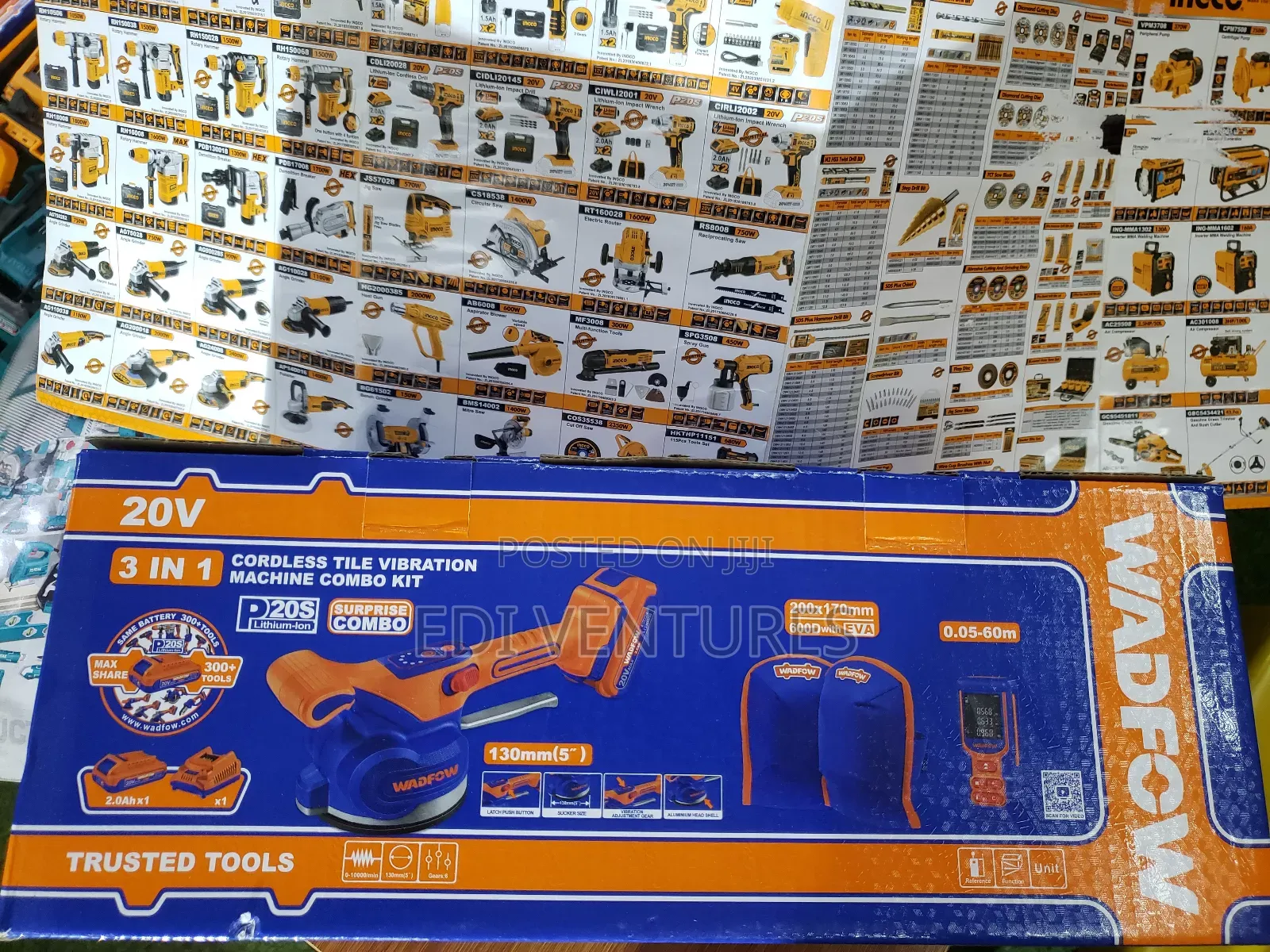 Wadfow Cordless Tile Vibrating Machine Combo Kit