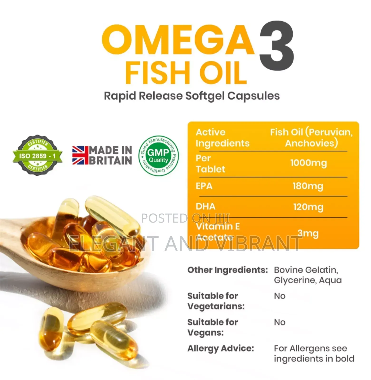 Omega 3 Fish Oil 1000mg Soft Gel Double Strength Epa Dha