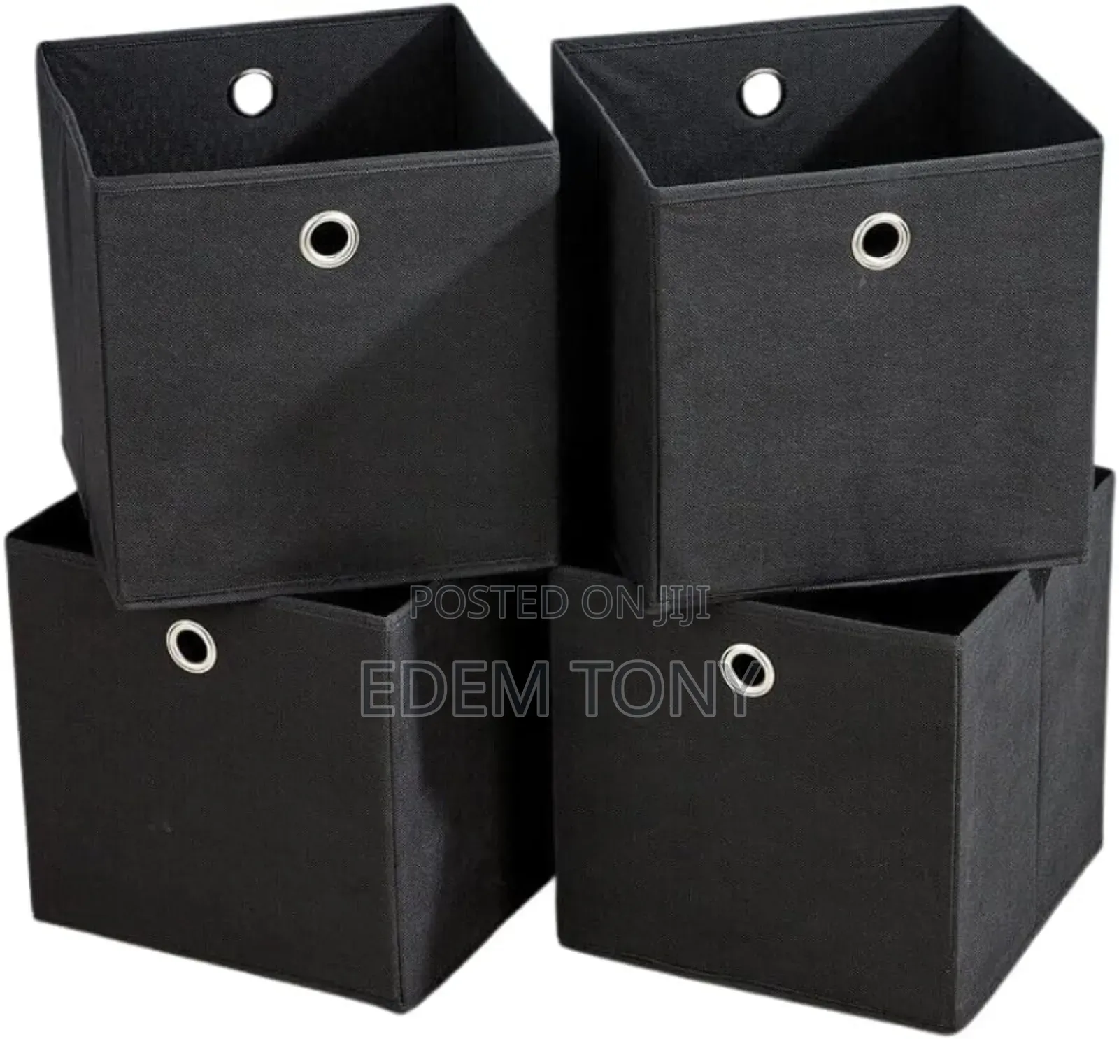 4pcs No Lid Fabric Foldable Storage Boxes