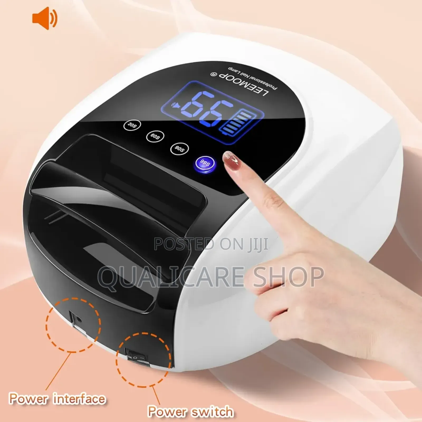 Rechargeable Cordless Uv Led Nail Lamp, 96w