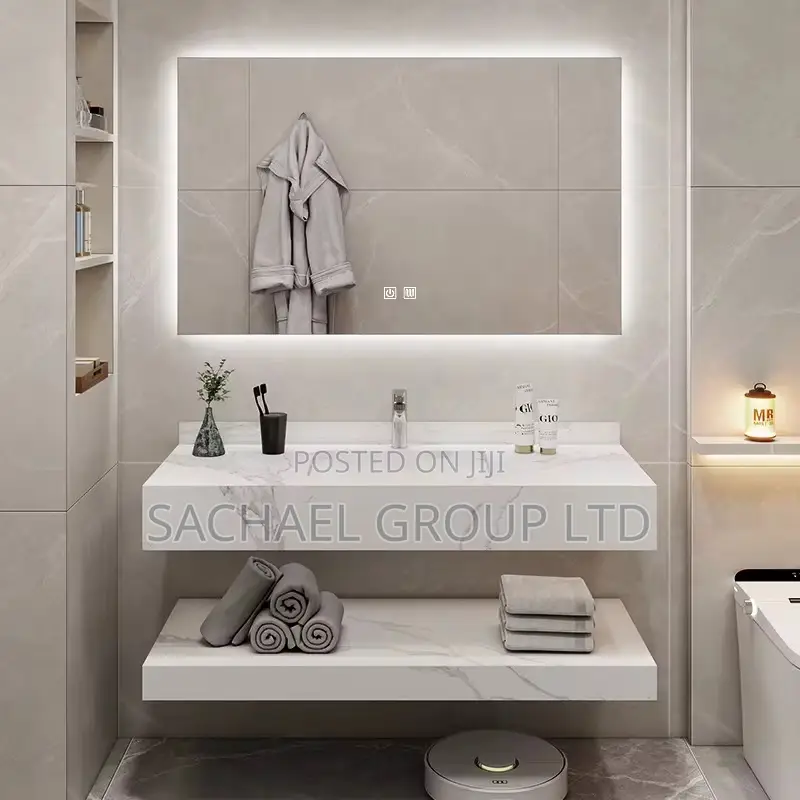 Marble Cabinets Basin With Led Mirror