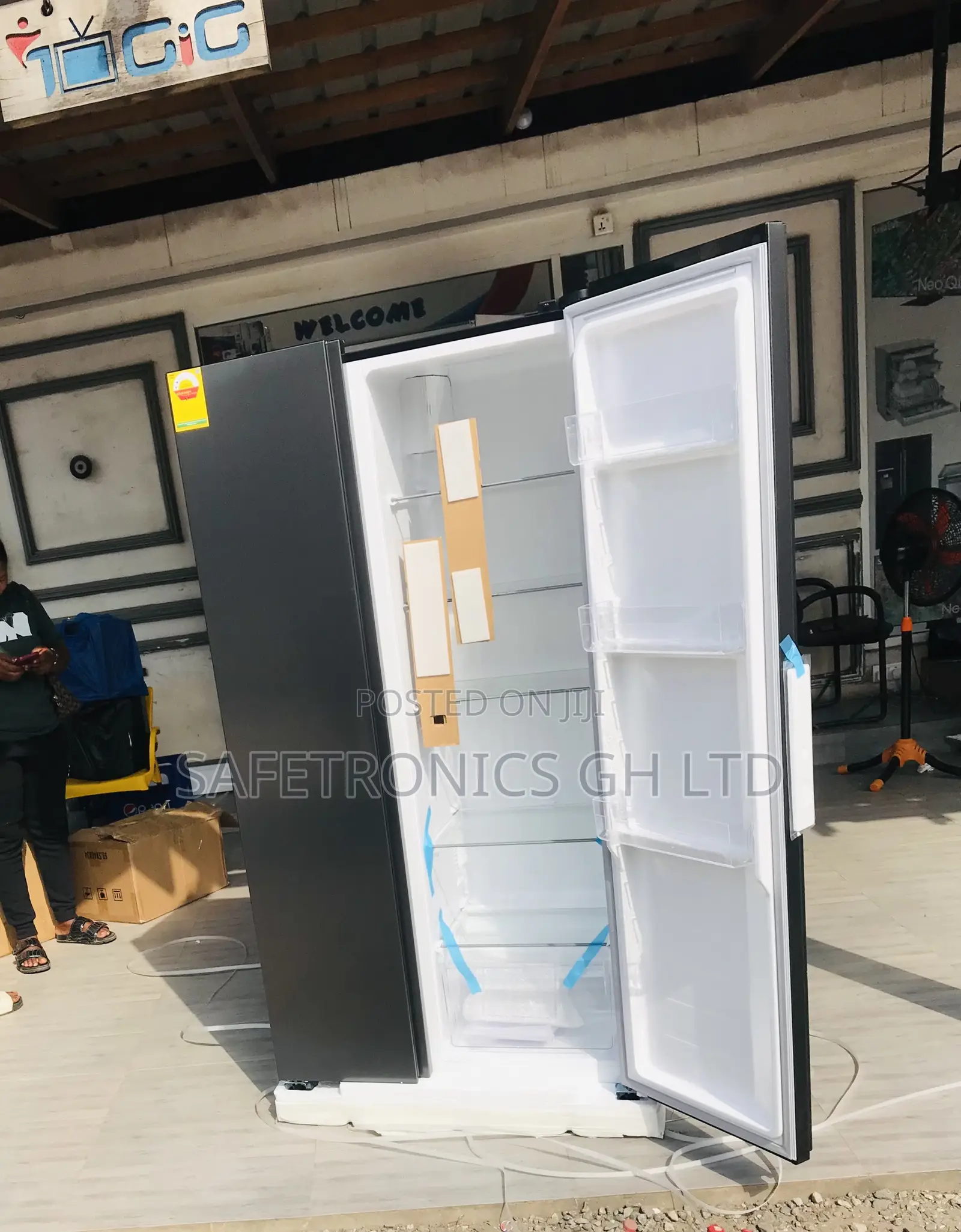 Nasco Auto Defrost Sidebyside Doubledoor Grey Fridge