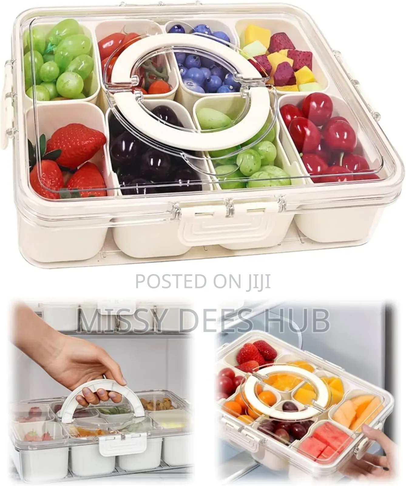 Multipurpose 8-Grid Acrylic Storage Bowl