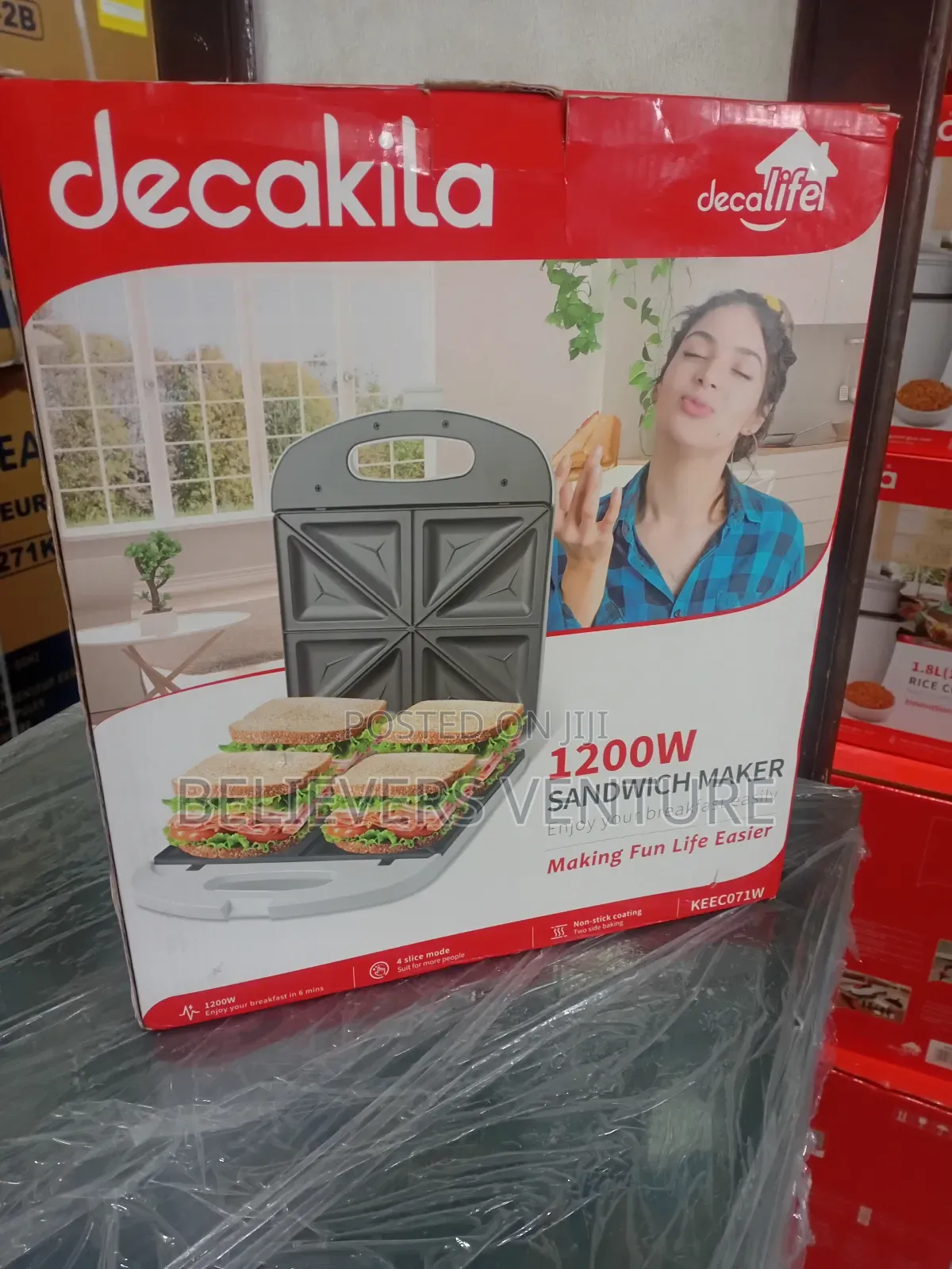 Decakila Easy Use 1200w Sandwich Maker Decakila