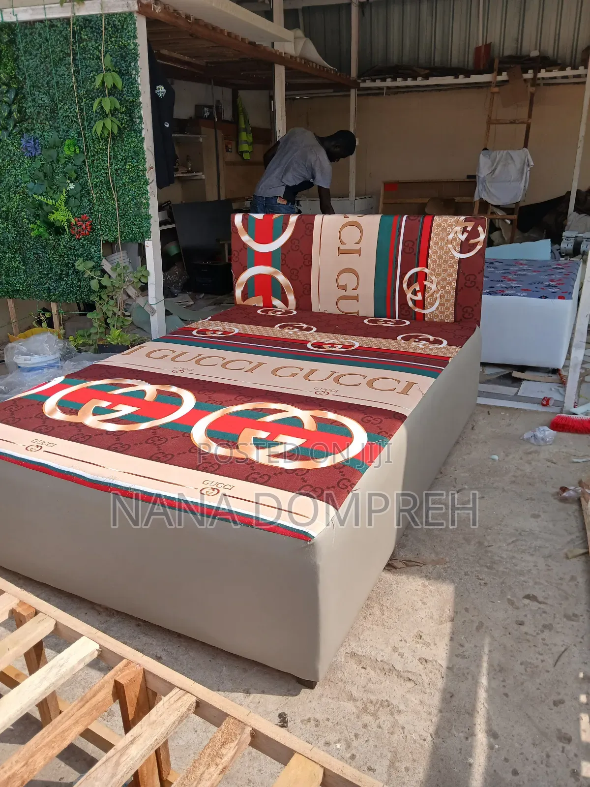 Brown on Ash Double Bed