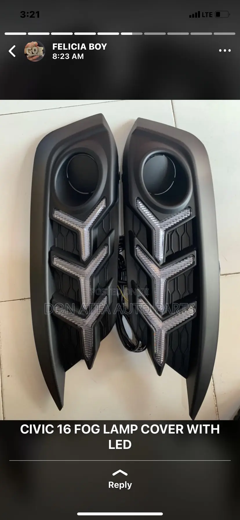 Honda Civic 2016-19 Fog Light Cover Led