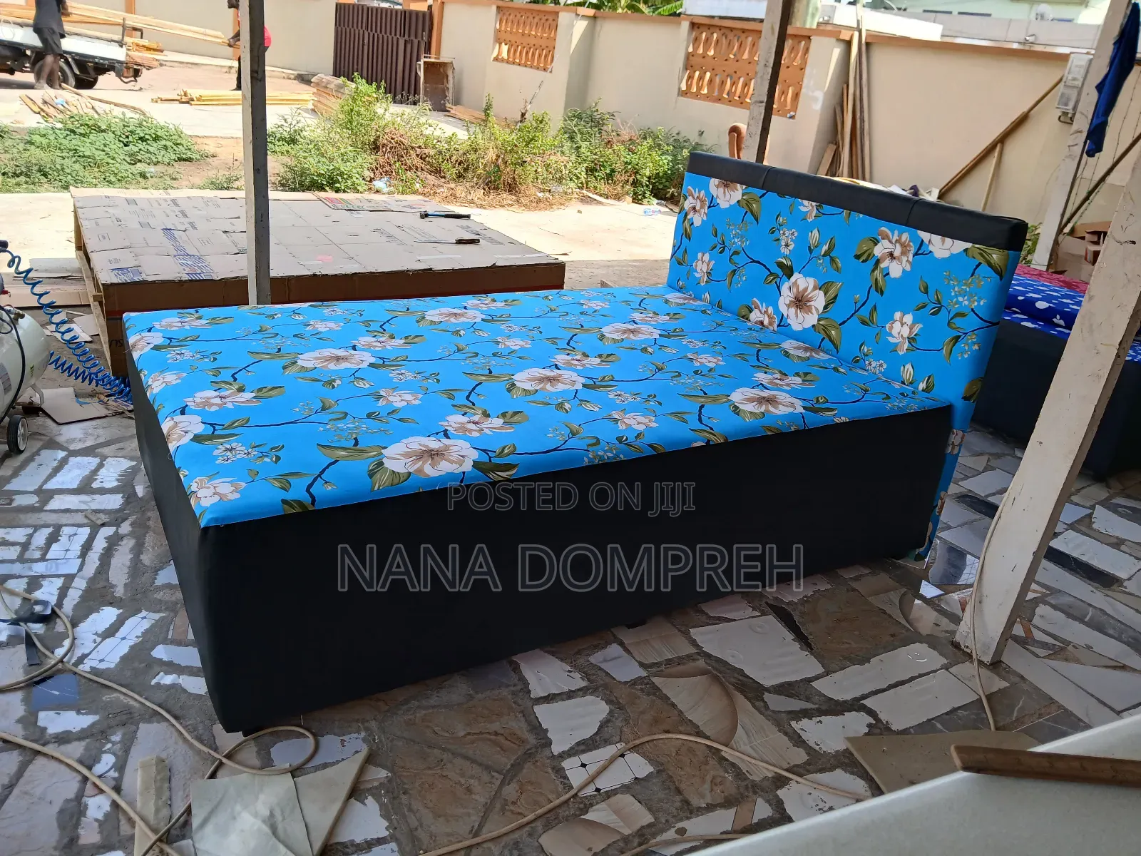 Blue Flowered on Black