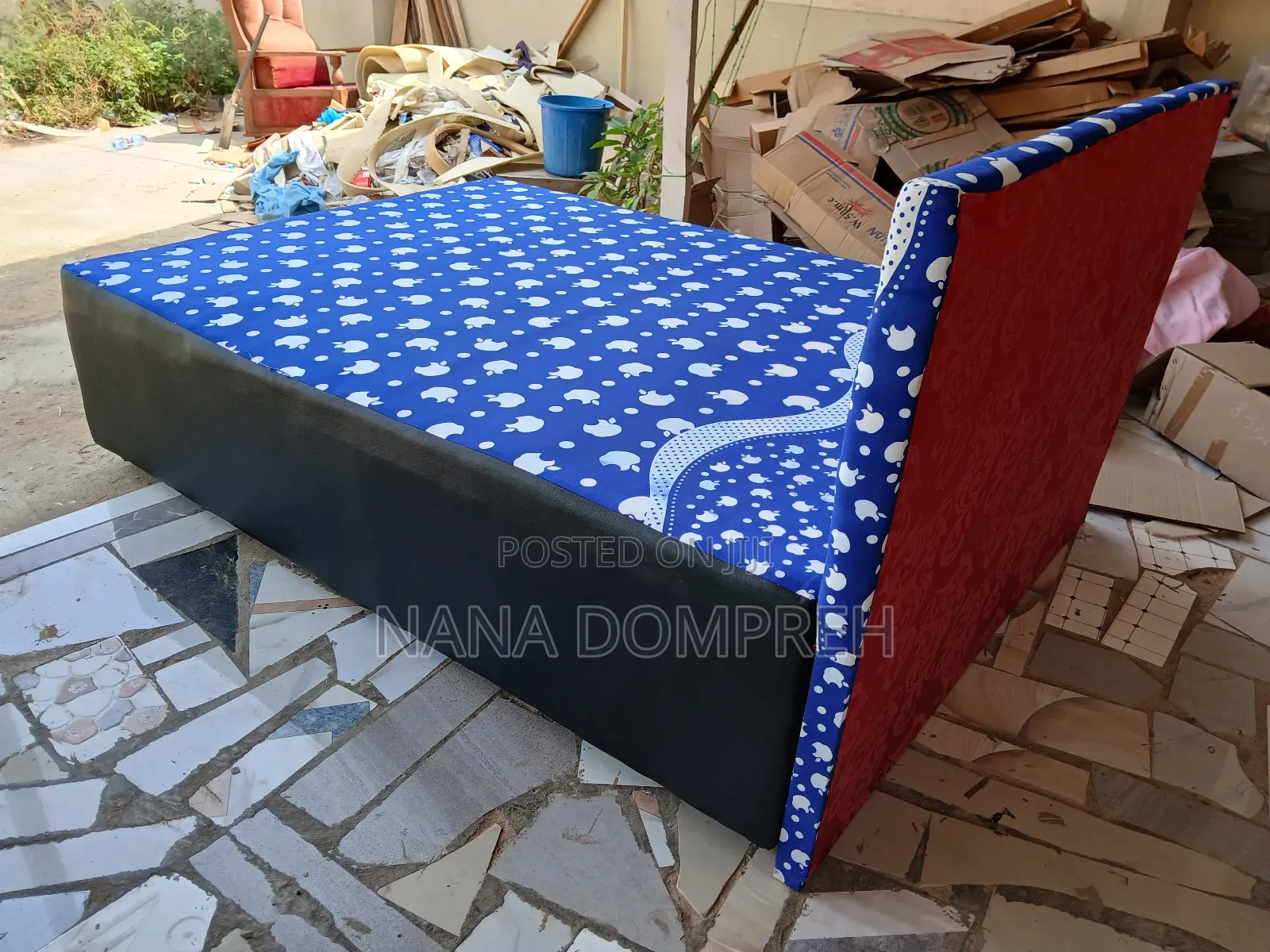 Deep Blue on Black Bed