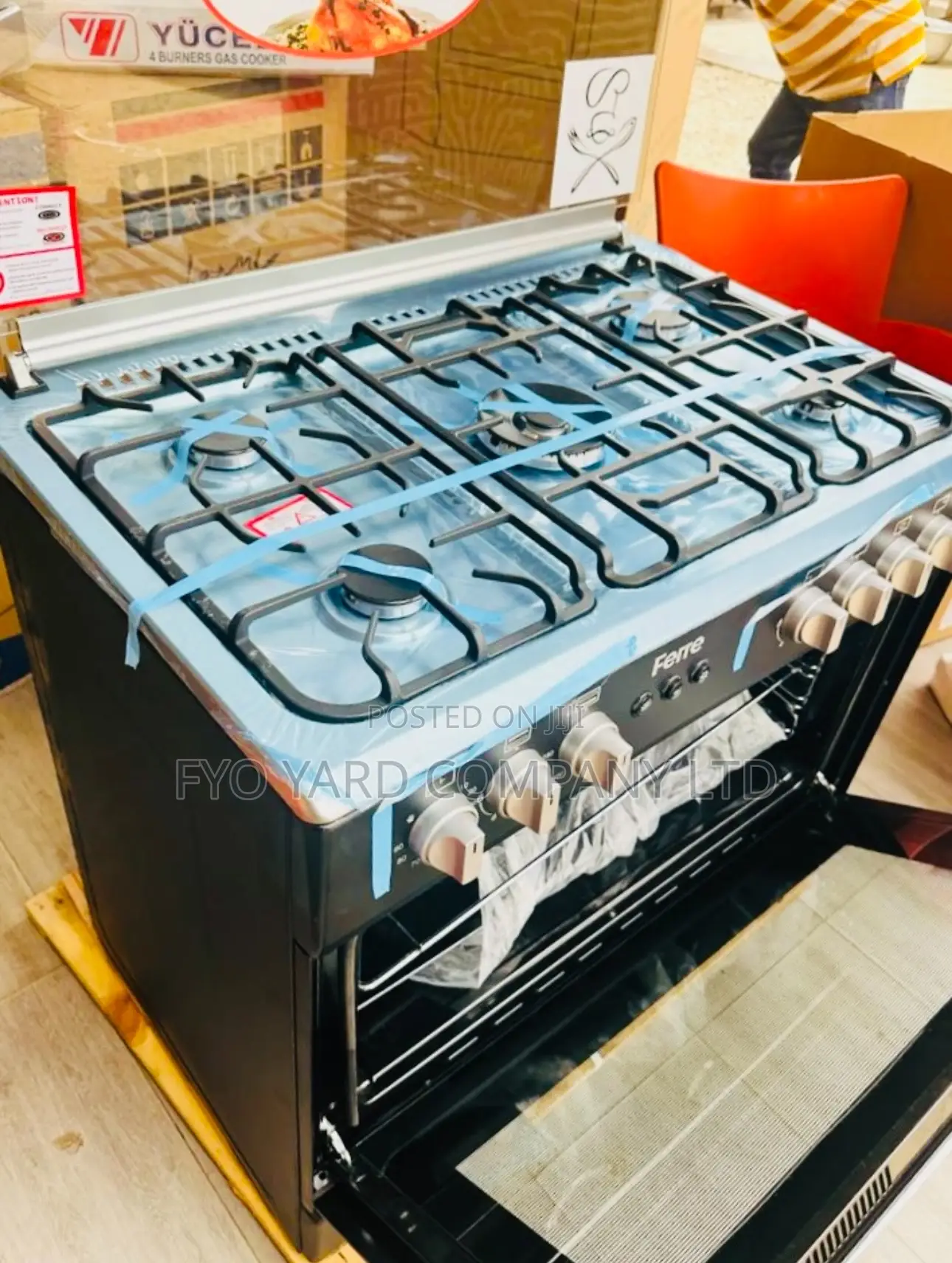 Auto Ignition 5 Burner Ferre Oven Grill Gas Cooker