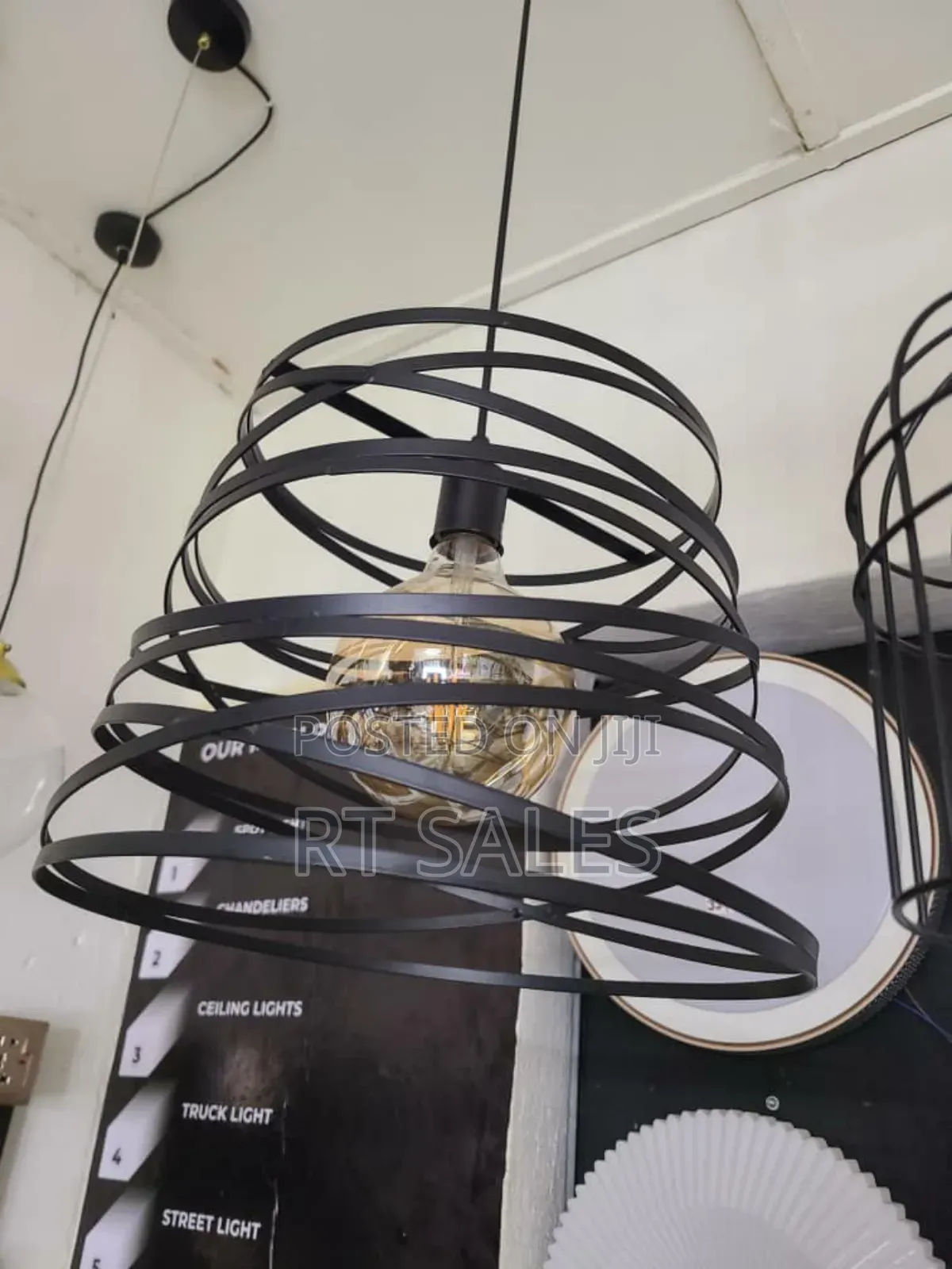 Black Balcony And Room Single Pendant Light.