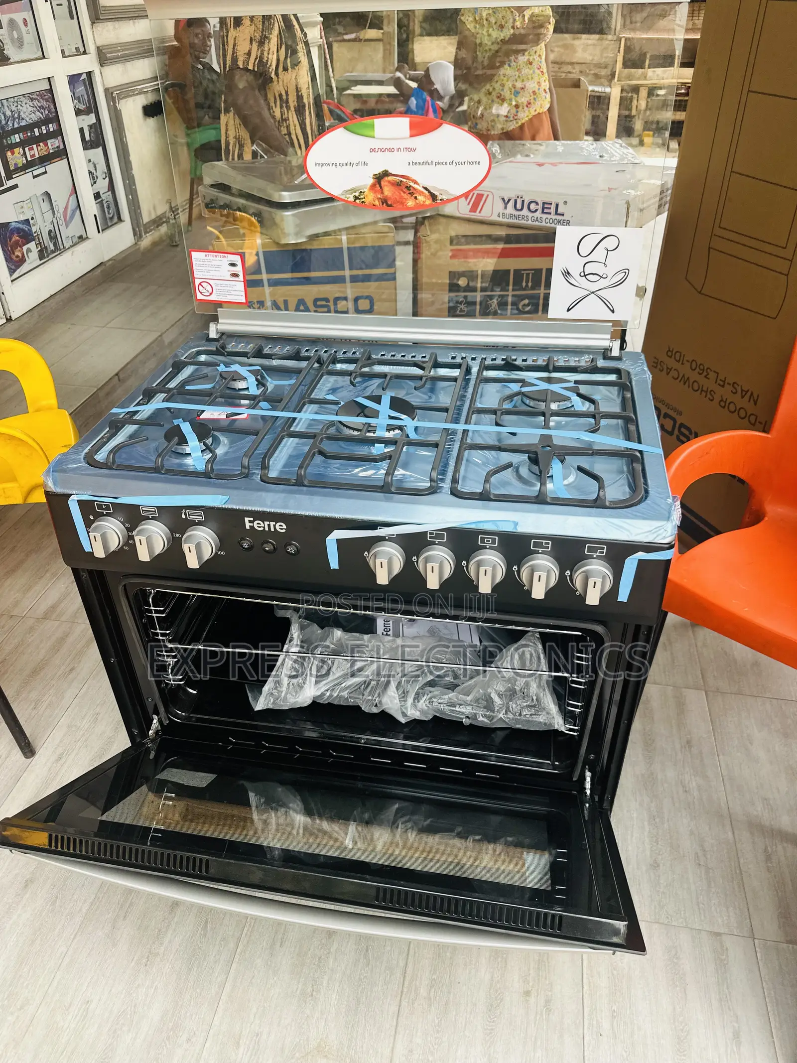 Power Master Gas Cooker Oven Rotisserie 5burner