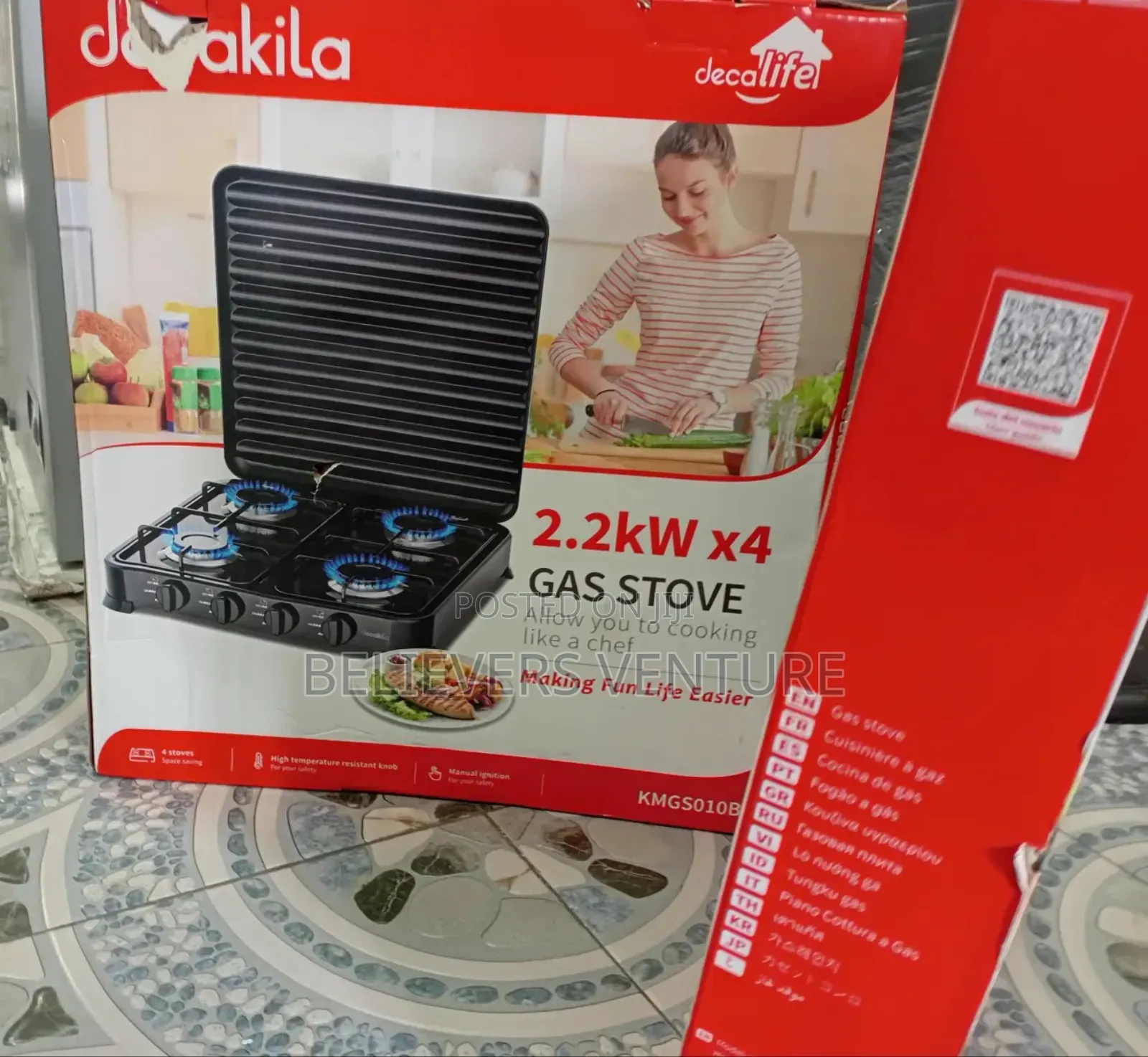 Portable 2.2kw×4 Gas Burner Decakila Gas Burner Stove