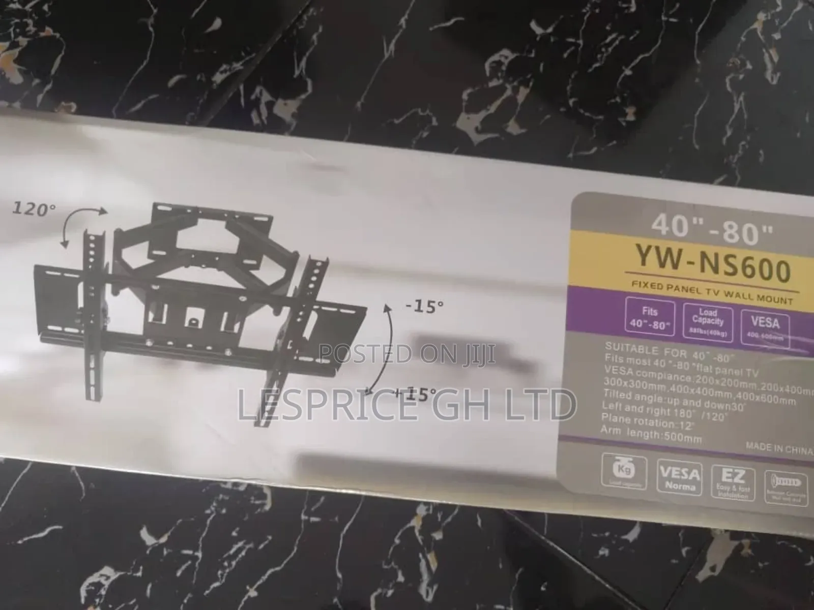 Wall Bracket: 40-80 Inc: Holds Tv Safely