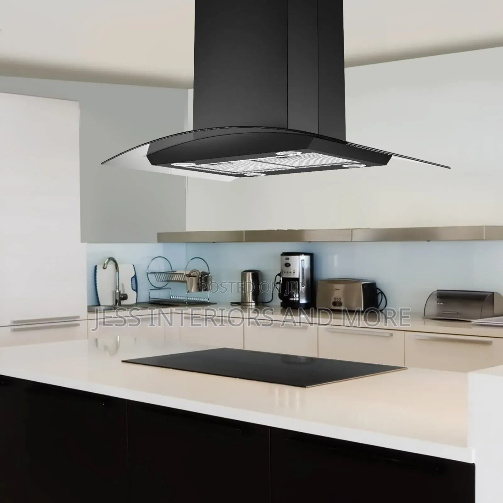 Island Range Hood Black 30 Inch