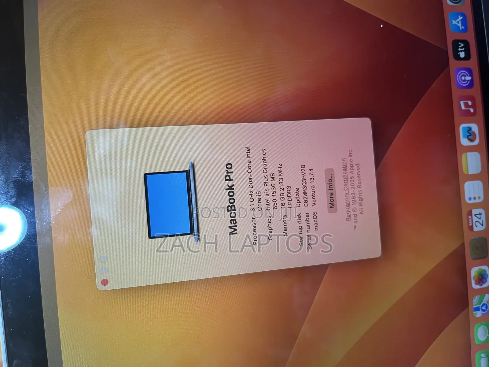 Laptop Apple MacBook Pro 2018 16GB Intel Core i5 SSD 512GB