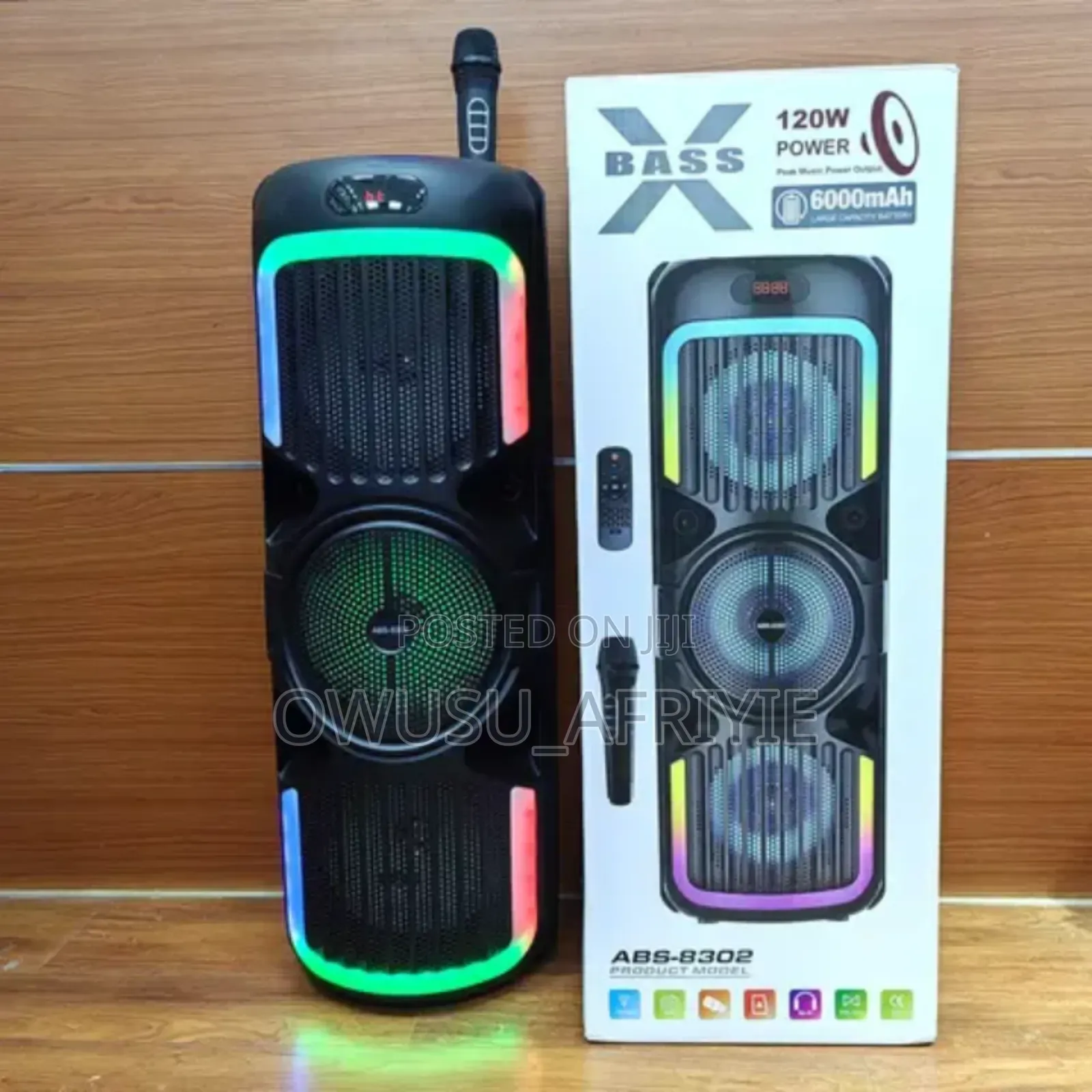 8" Rechargeable Loud Bt Radio RGB Loud Karaoke Speaker