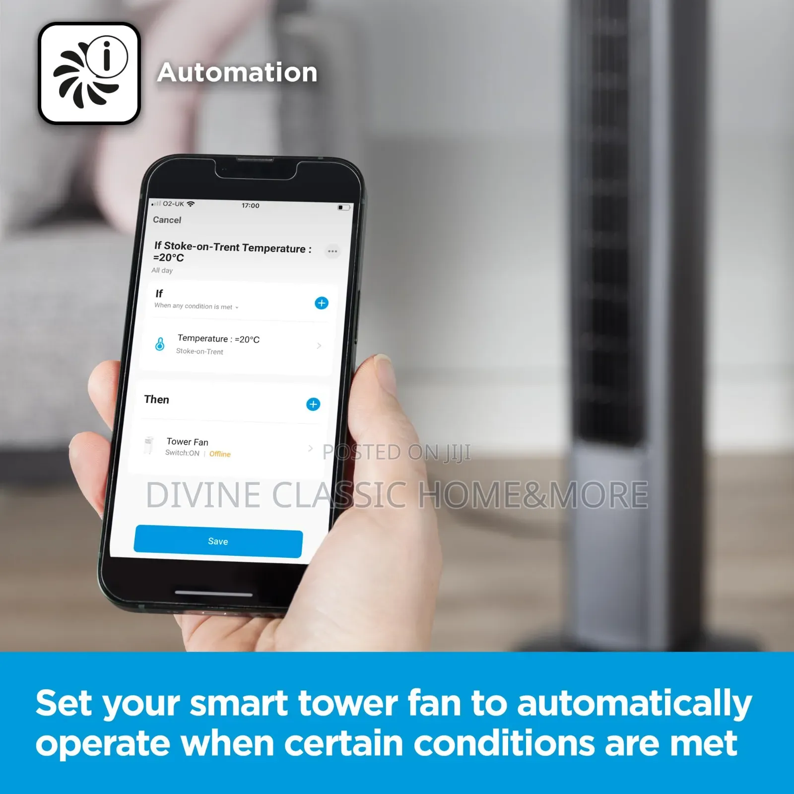 Black+Decker 36” Smart Digital Tower Fan, 5 Speed Settings