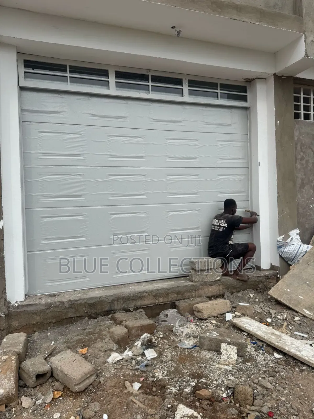 Automated Garage Door With Fanlight