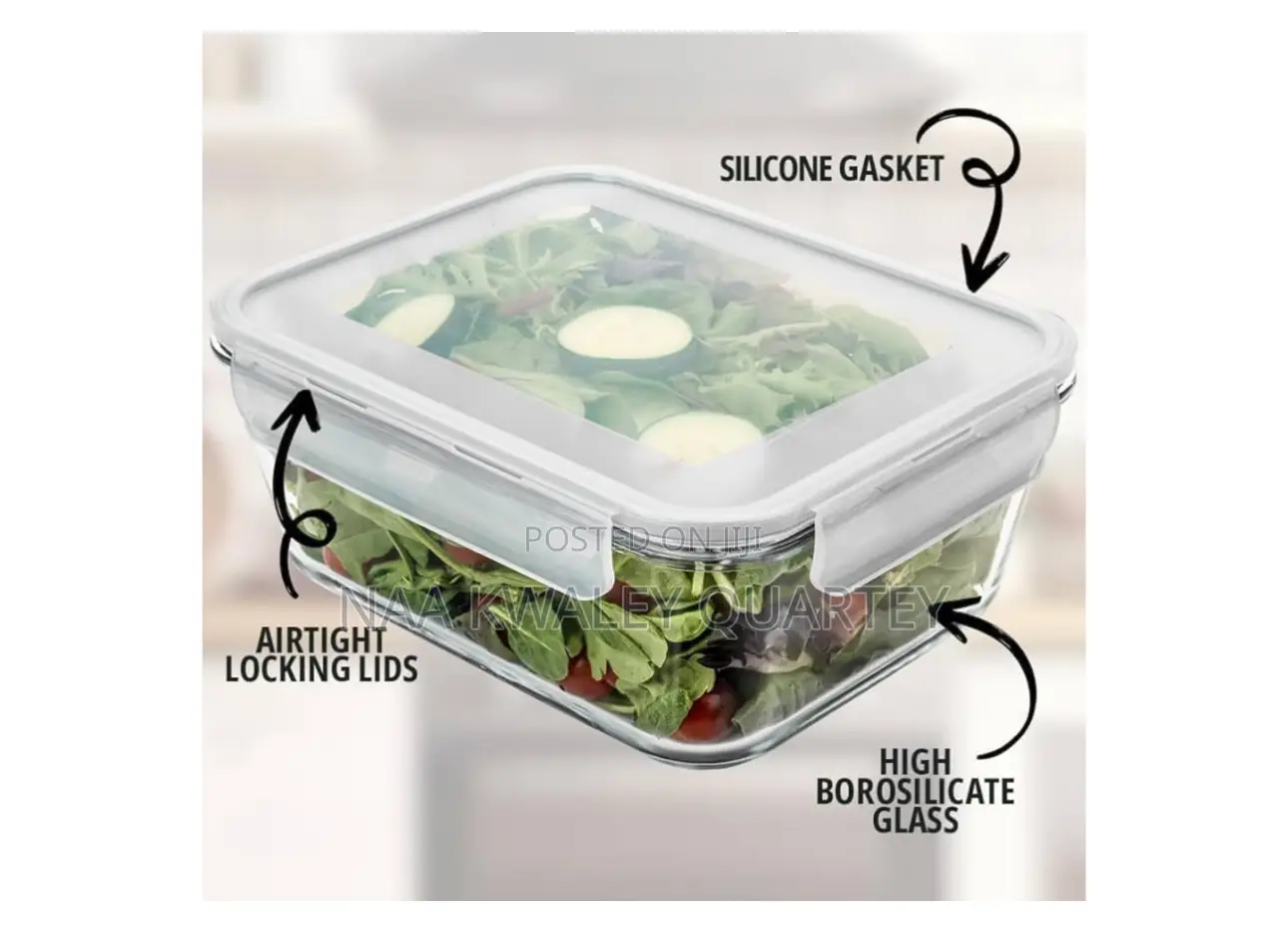 2.5 L Borosilicate Glass Storage Bowl