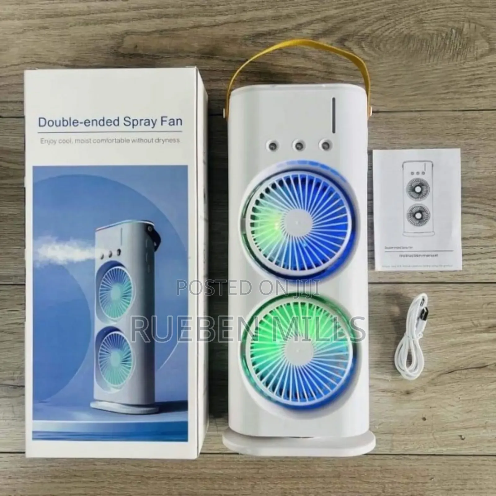 Rechargeable Remote Control Double Head Spray Cooling Fan