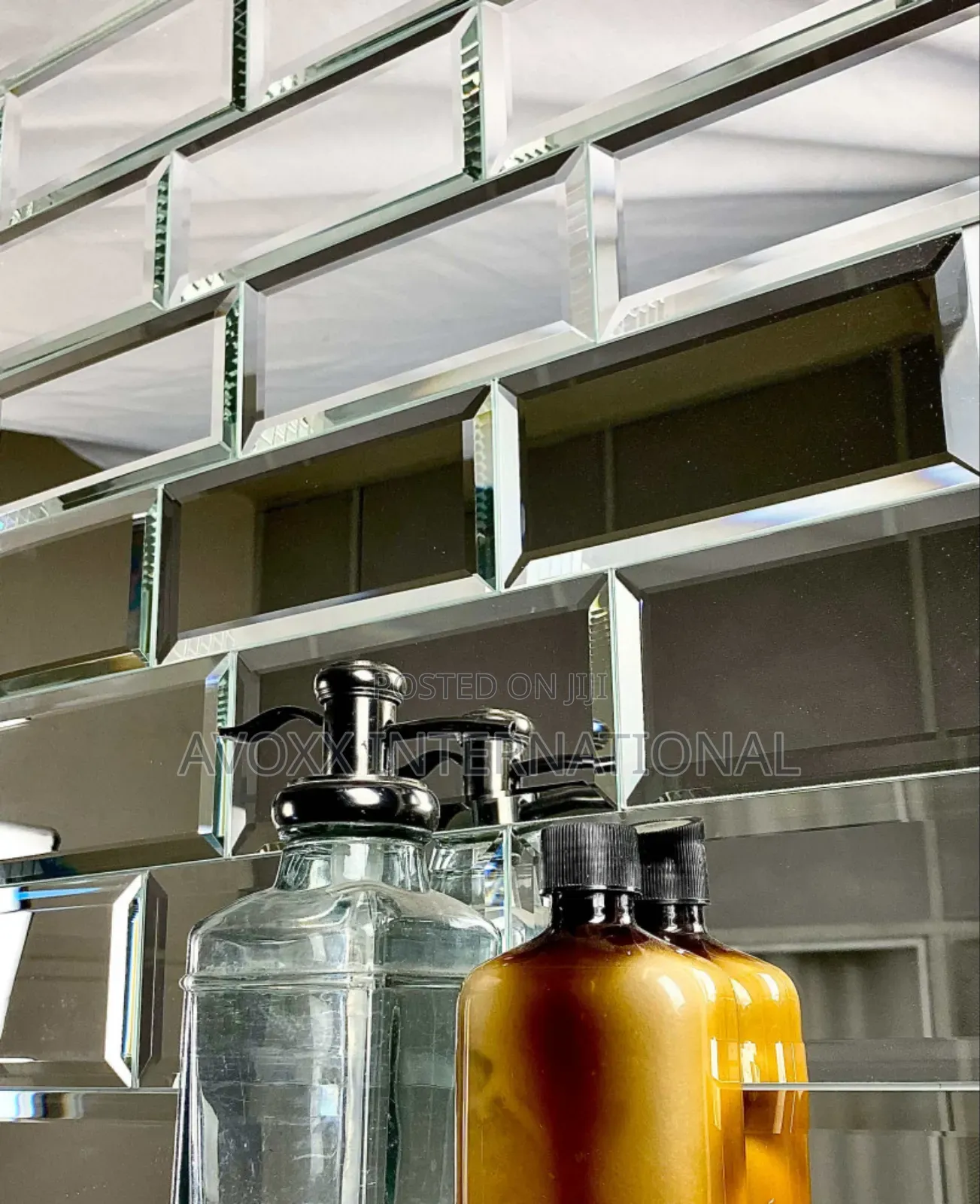 Abolos Reflections 3"X6" Glass Mirror Tile,Silver, Set of 88
